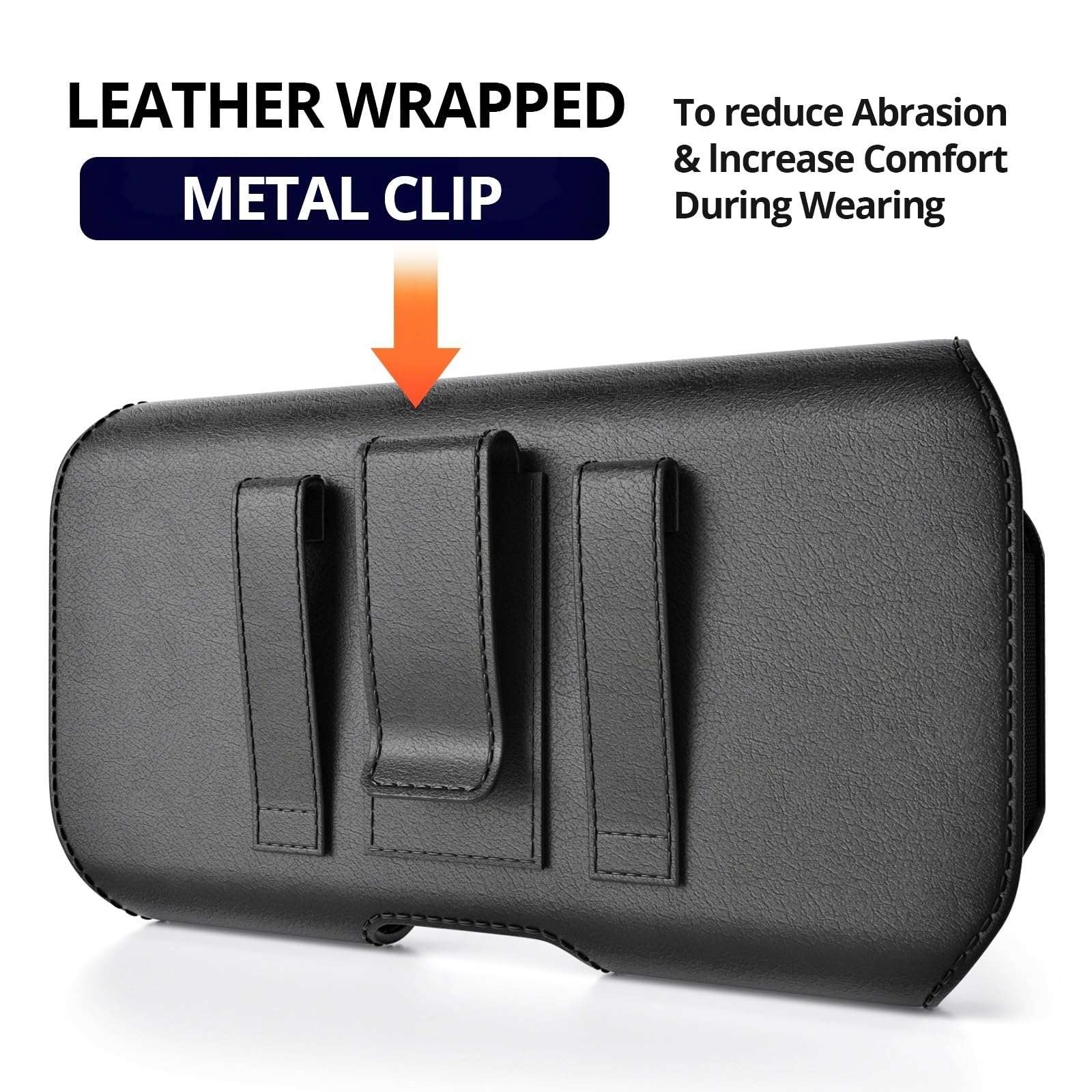 Stronden Holster for iPhone SE (2022, 2020), iPhone 8 - Leather Belt Case with Magnetic Cloure, Metal Belt Clip & Belt Loops Phone Pouch (Fits Slim/Battery Case) 5