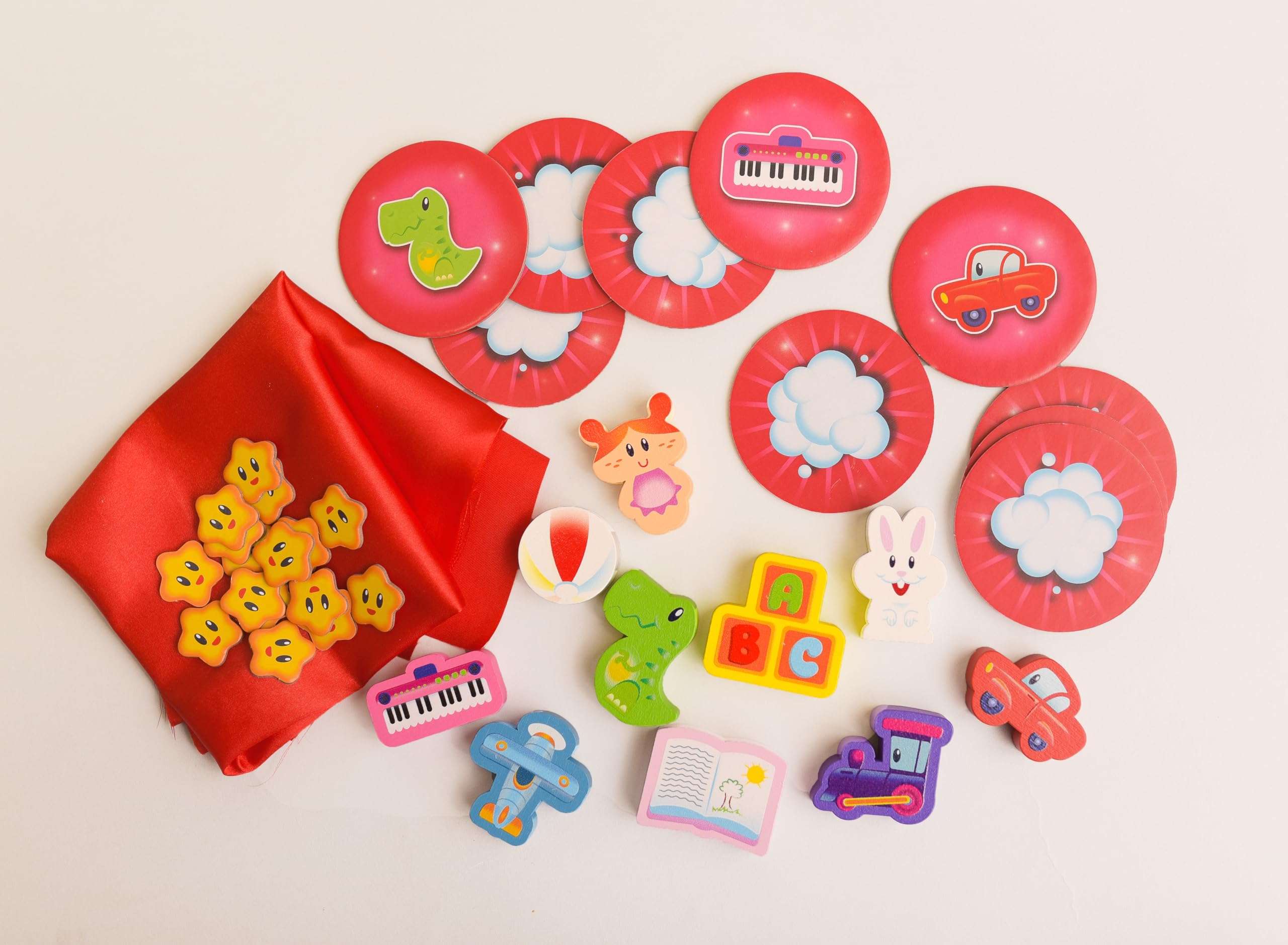 Tabletop Wooden Game, Magic Scarf and Toy Memory, for Preschool Kids Family, Skill Building and Shape Recognition, Ages 4+, Ta-Da Bing! by Blue Orange Games 3