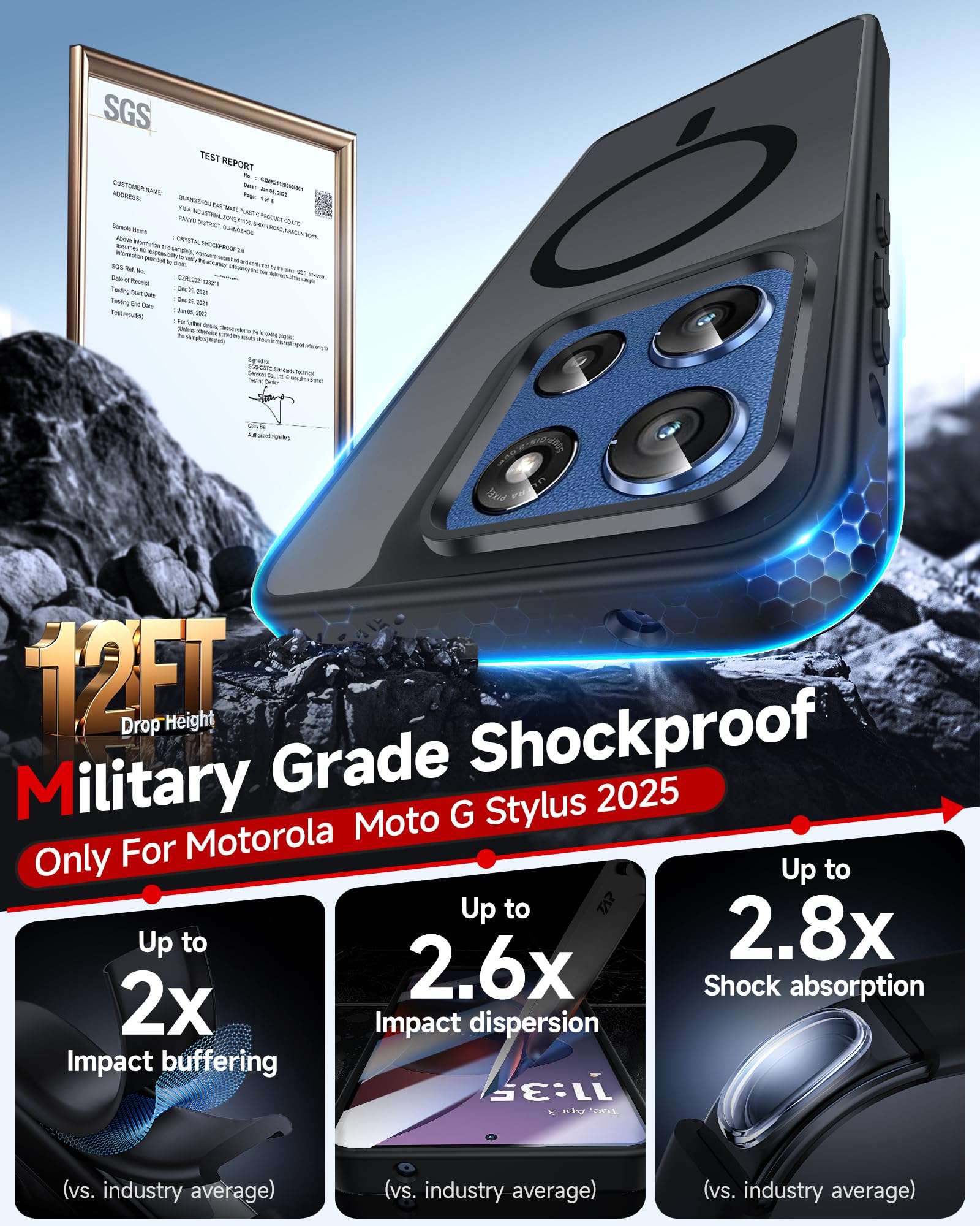 LeYi for Moto G-Stylus-2025 Case: Motorola G Stylus 2025 Case [Mag-Safe Fit] with 2X Screen Protector, Raised Camera Guard Matte Translucent Slim Translucent para Moto G Stylus 2025 Phone Case, Black 6