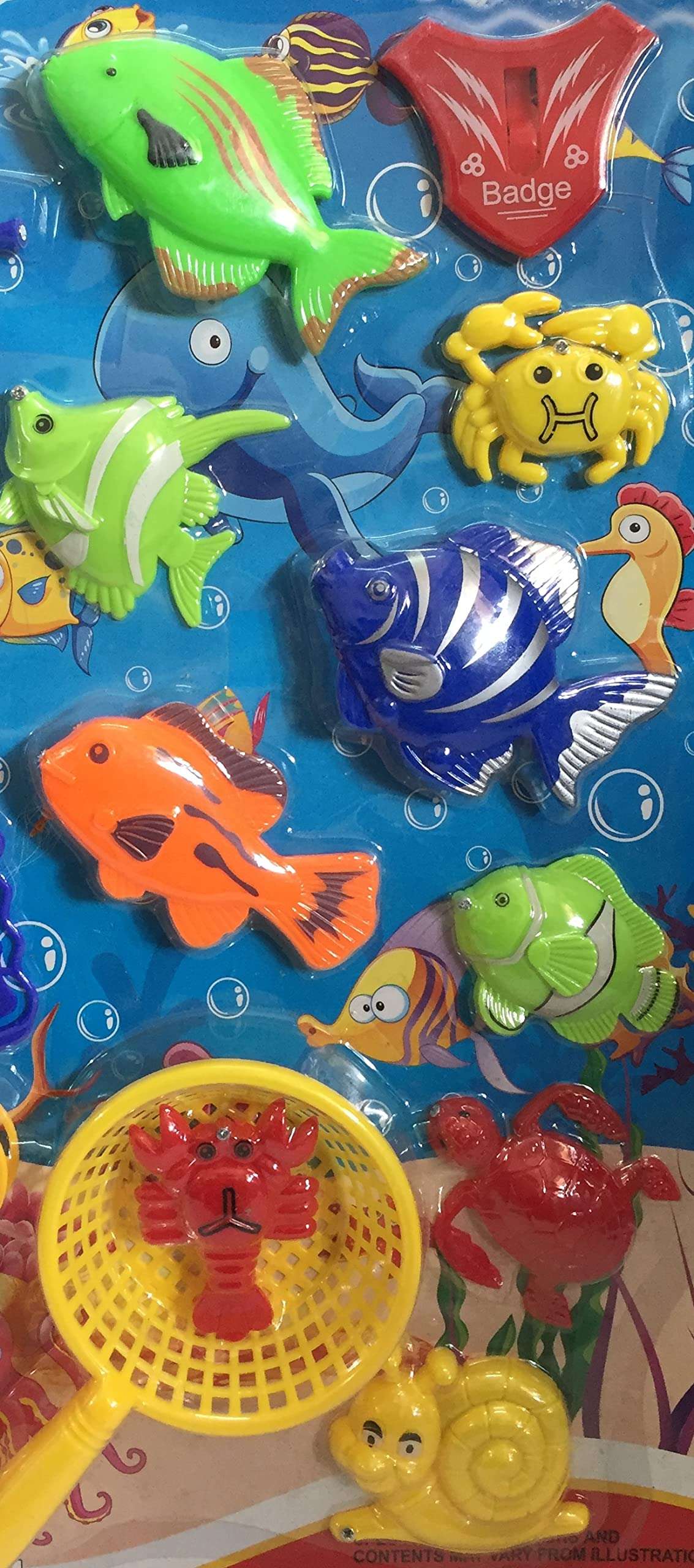 SLYTEK Magnetic Fishing Game Series Toy for Kids with Fishing Net, Fishing Rod & 9 Different Colorful Fishes 3