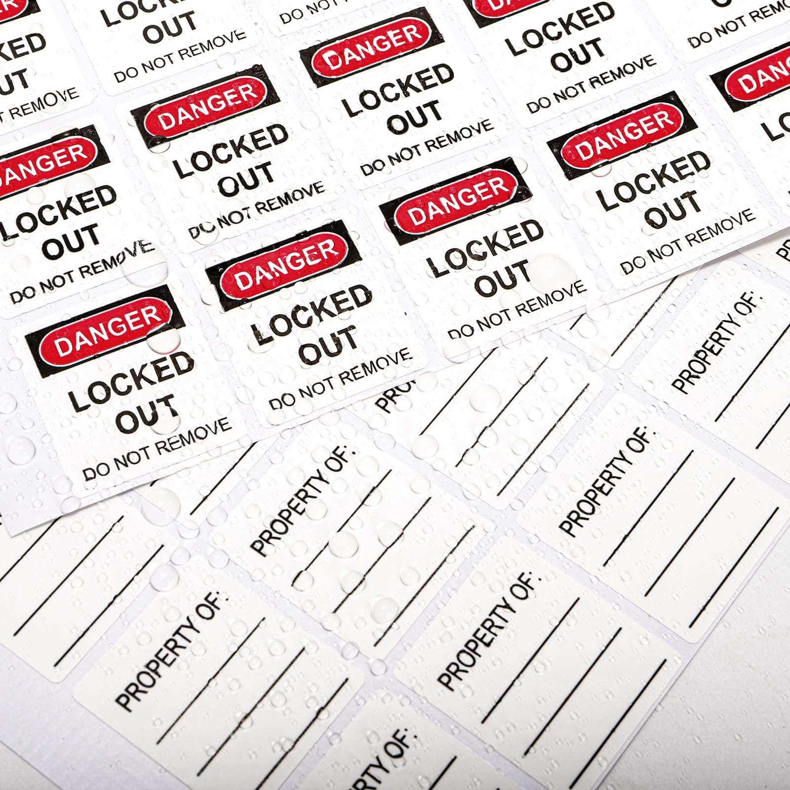 Jucoan 300 Sets Lockout Tagout Tags, Dual Sided Danger Locked Out Do Not Remove Loto Padlocks Labels Stickers 1 x 1-3/16 Inch, Waterproof, Tear Resistant 4