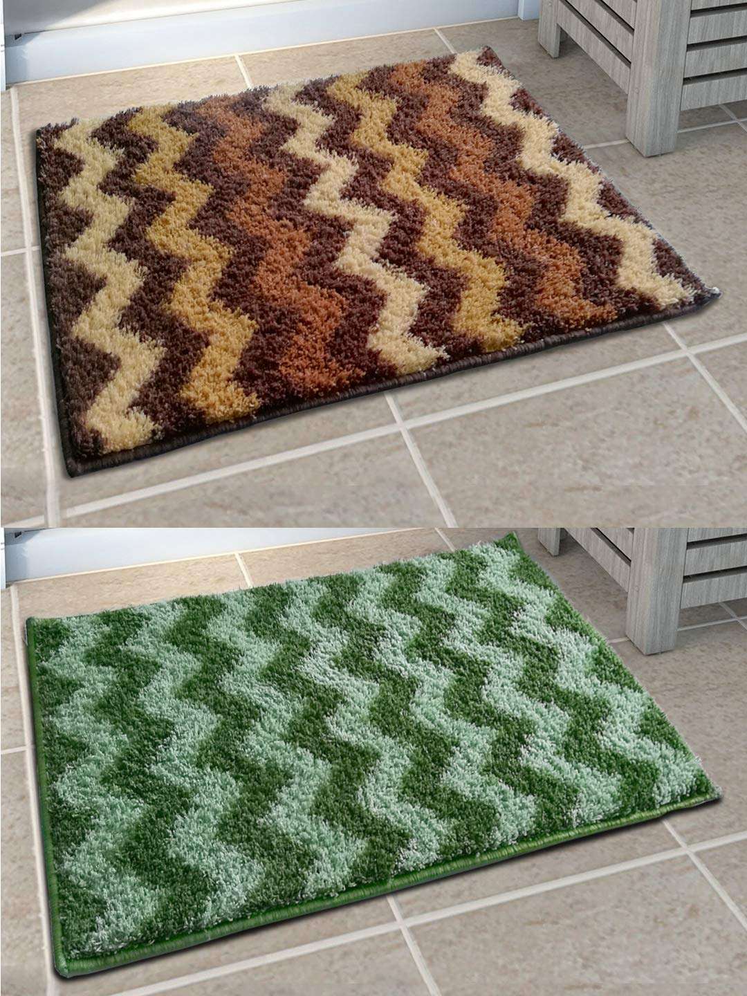 Athom Trendz Soft Anti Slip Easy Home Bath Mat, 38 X 58 Cm, Multicolour 1