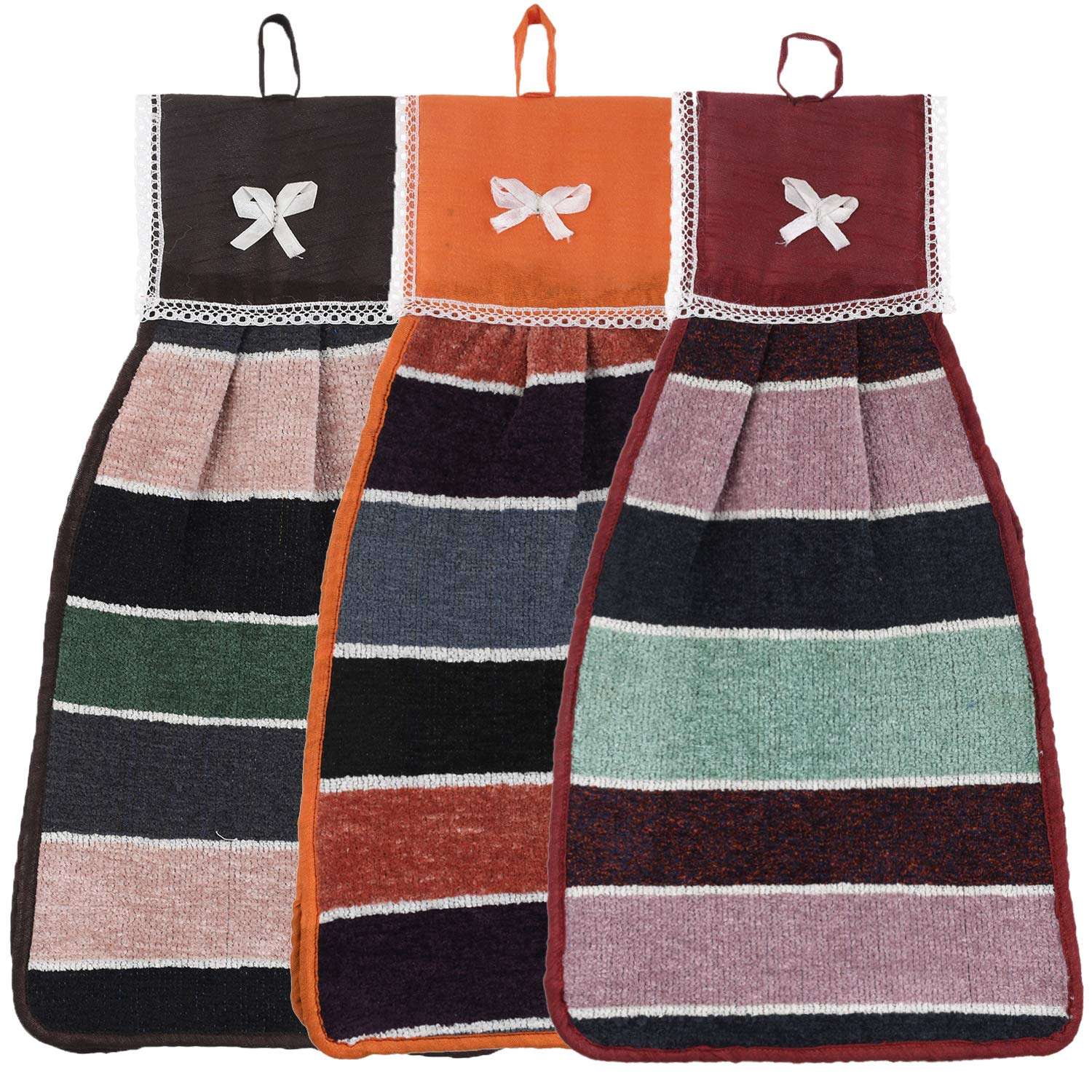 Kuber Industries Hanging Cotton 3 Pieces Cotton Washbasin Napkin/Hand Towel for Kitchen and Bathroom (Multi) - CTKTC45577 1