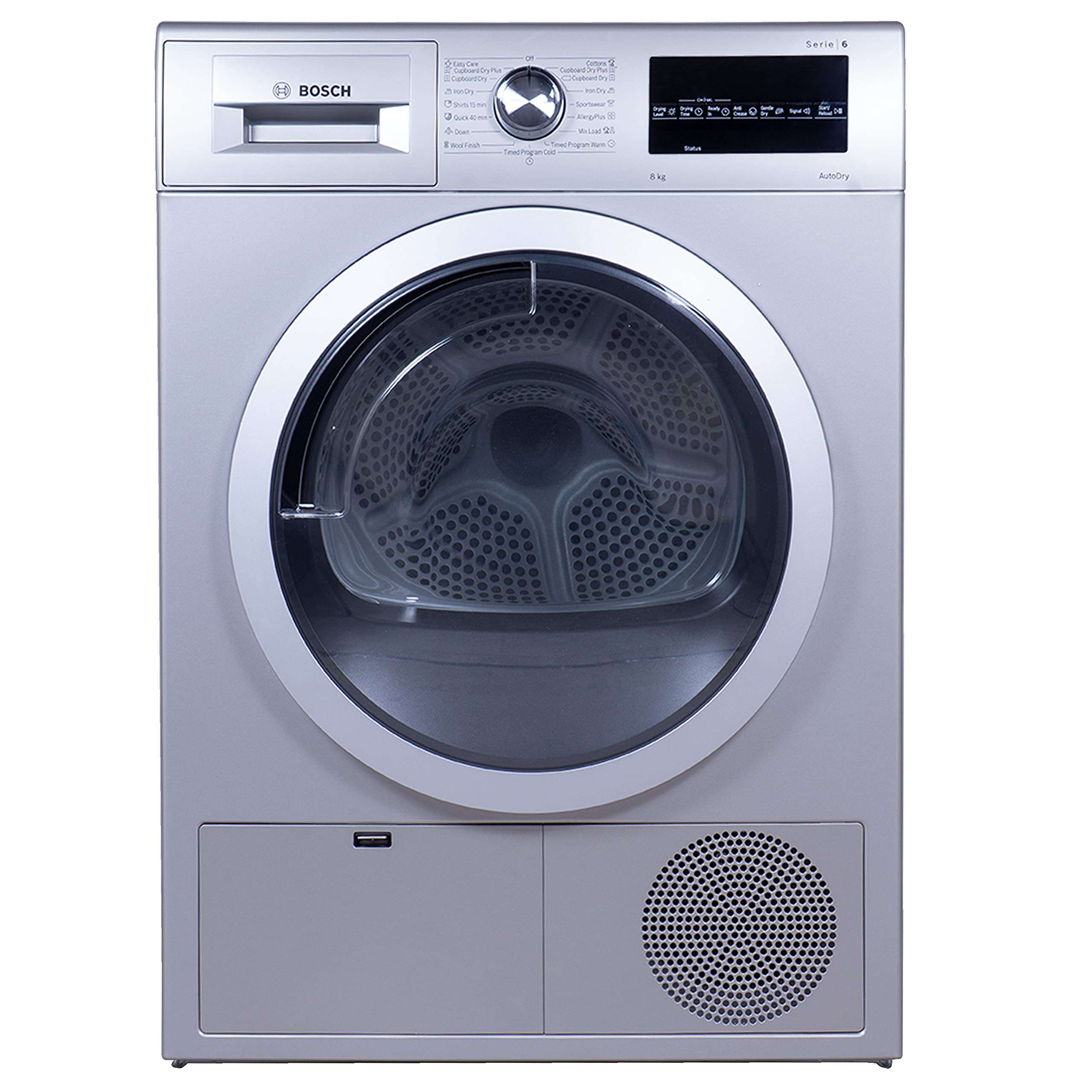 Bosch 8 kg Fully Automatic Condenser Tumble Dryer WTG8640SIN, Silver, Inbuilt Heater)