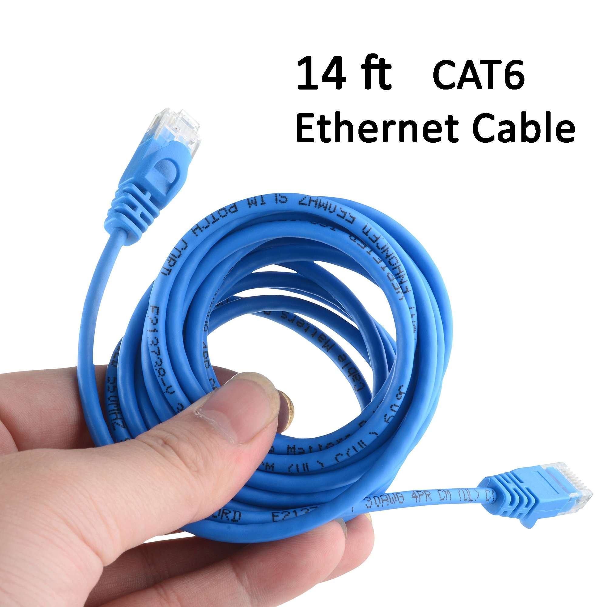 Cable Matters 10Gbps Snagless Cat 6 Ethernet Cable - 100ft, Slim Profile Cat 6 Cable, Cat6 Cord, Thin Ethernet Cord, Blue 6