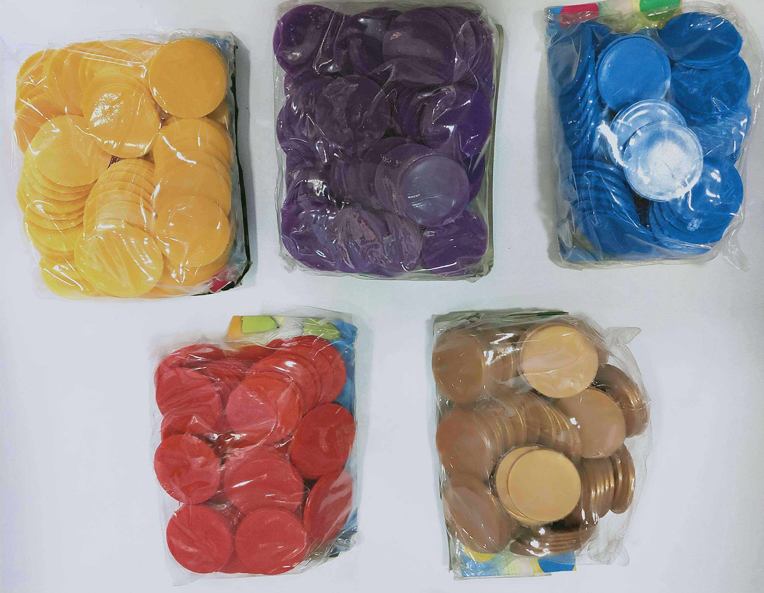 E Shopping Plastic Plain Coin 500 Pieces (Multicolour, 5 x 2 x 5 cm) 5