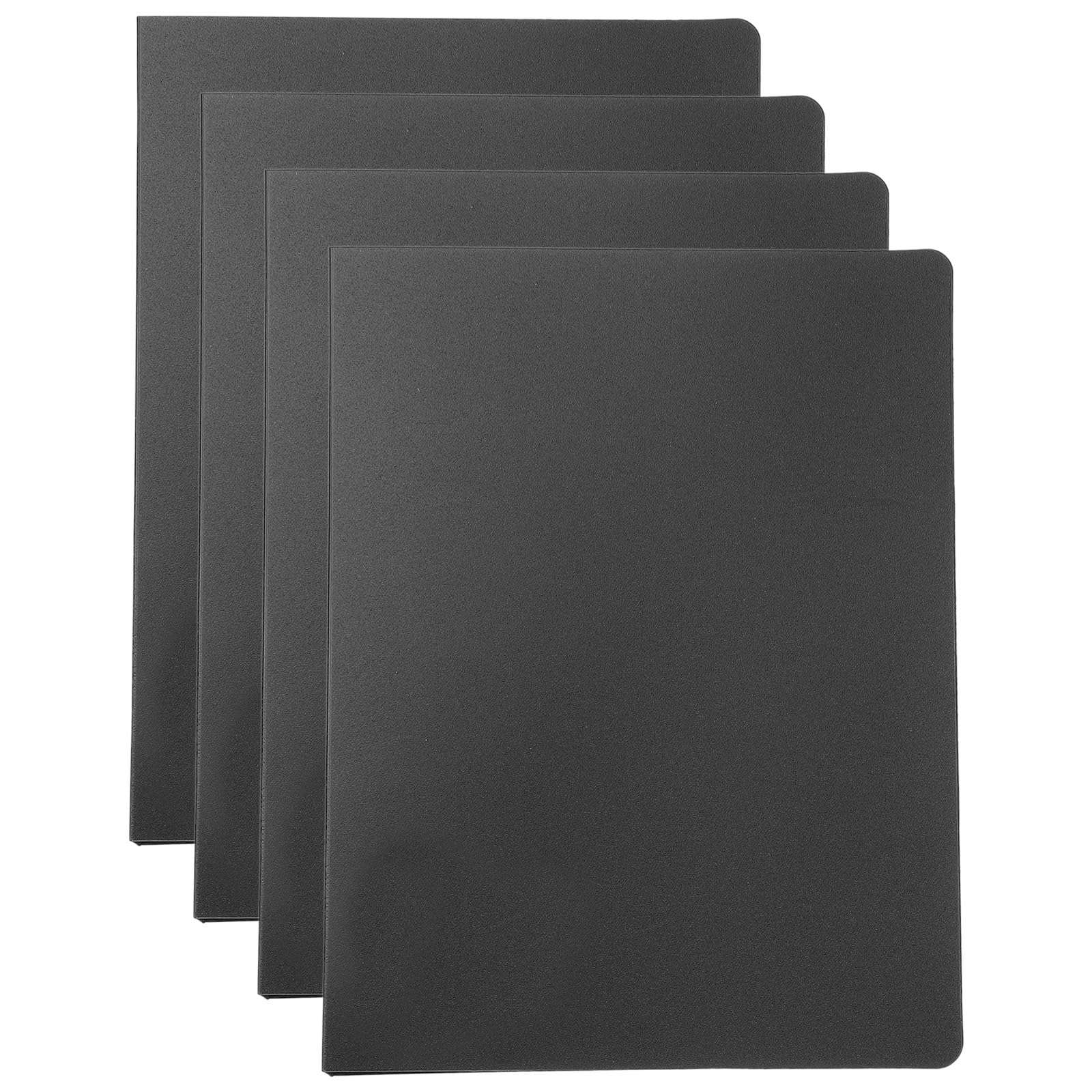 PATIKIL B5 Binder Cover, 4 Pcs PP 9 Ring Loose Leaf Binder Protector Round Ring Binder Cover Refillable Notebook Thickened Frosted Binder for Meeting Notebook Folder, Black 1