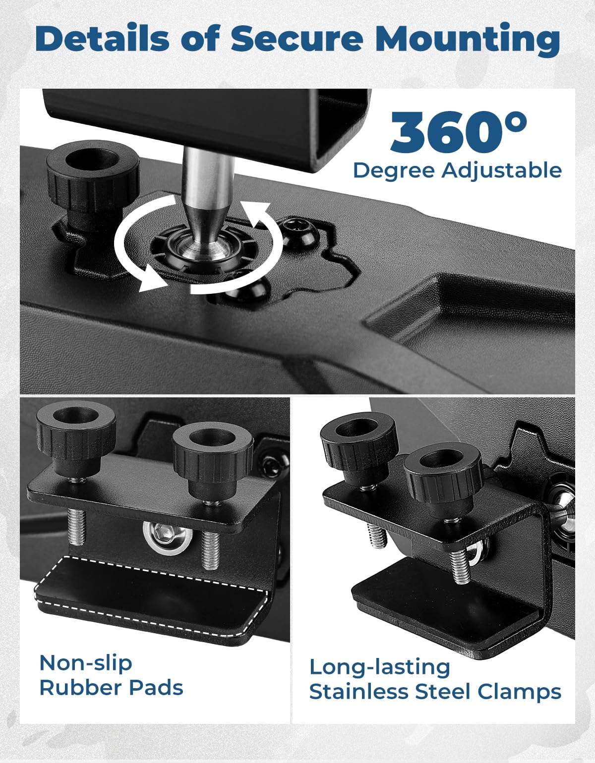 KEMIMOTO Rear View Boat Mirror, Anti Glare Marine Mirror Blue Rearview Mirror with Panoramic Wide Angle for Ski Boat Pontoon Watercraft Surfing 4