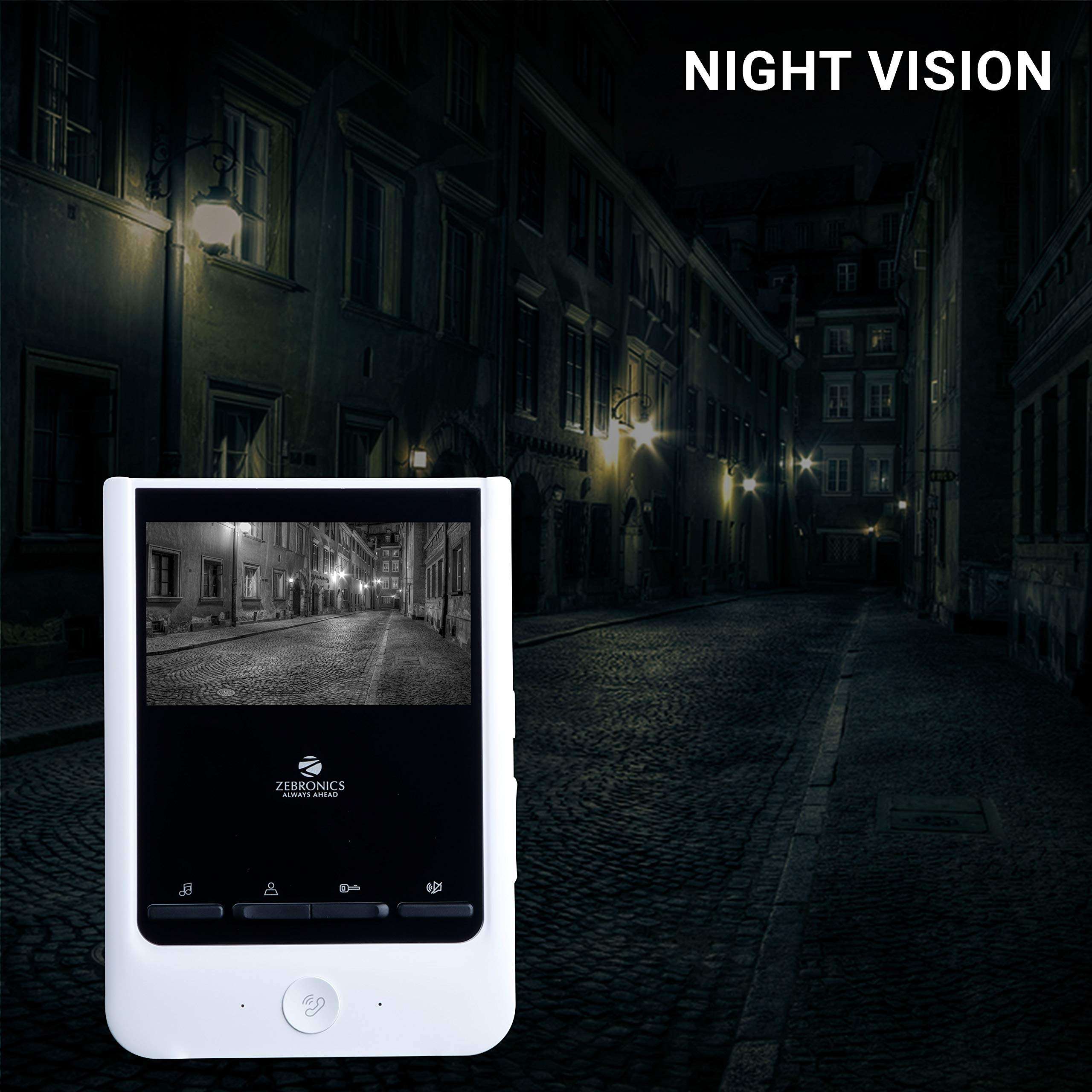 ZEBRONICS Video Door Phone with 4 inch Screen, White 5