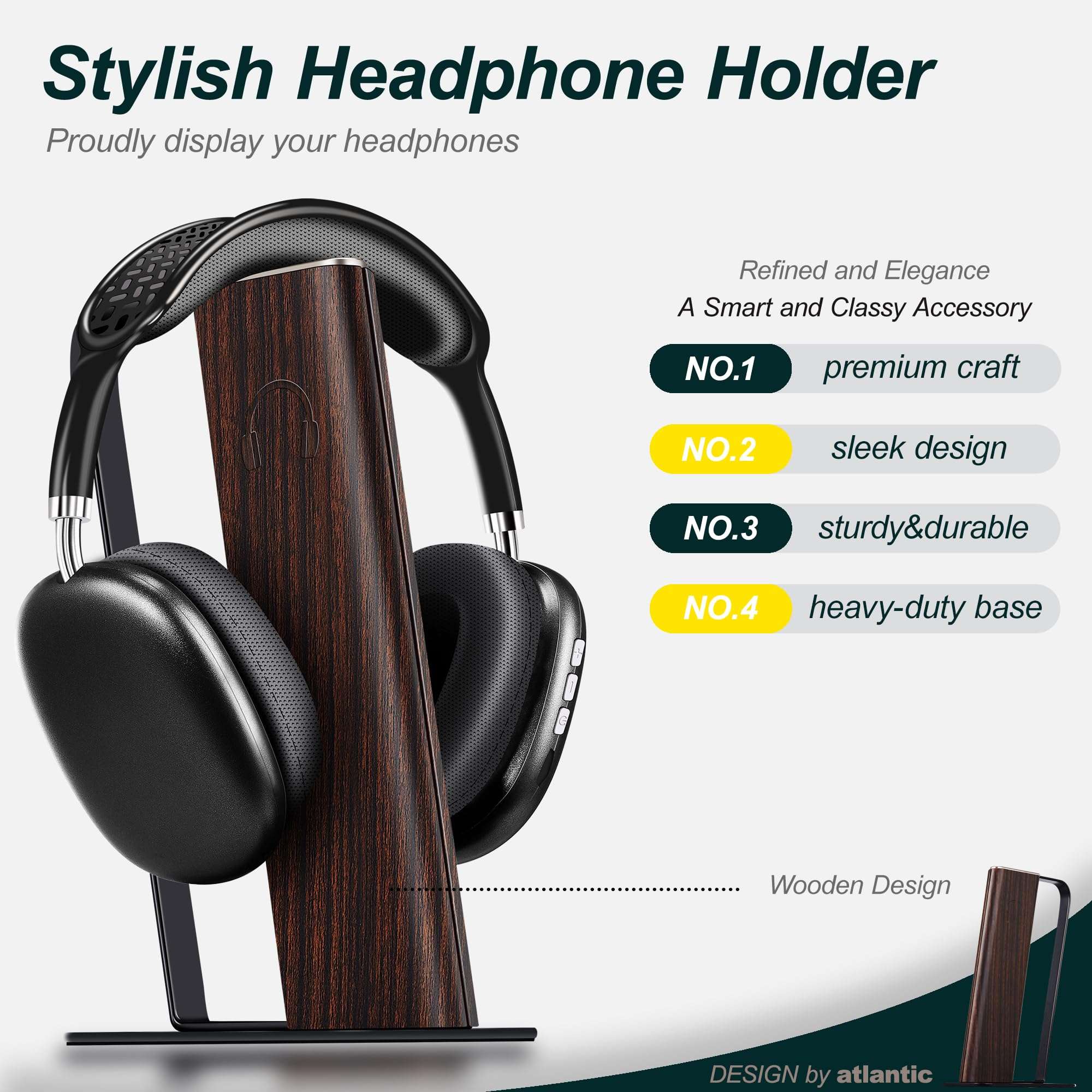 Gunking Luxury Headphone Stand,Headset Stand,Headphone Holder for Desk,Gaming Headset Holder. 3