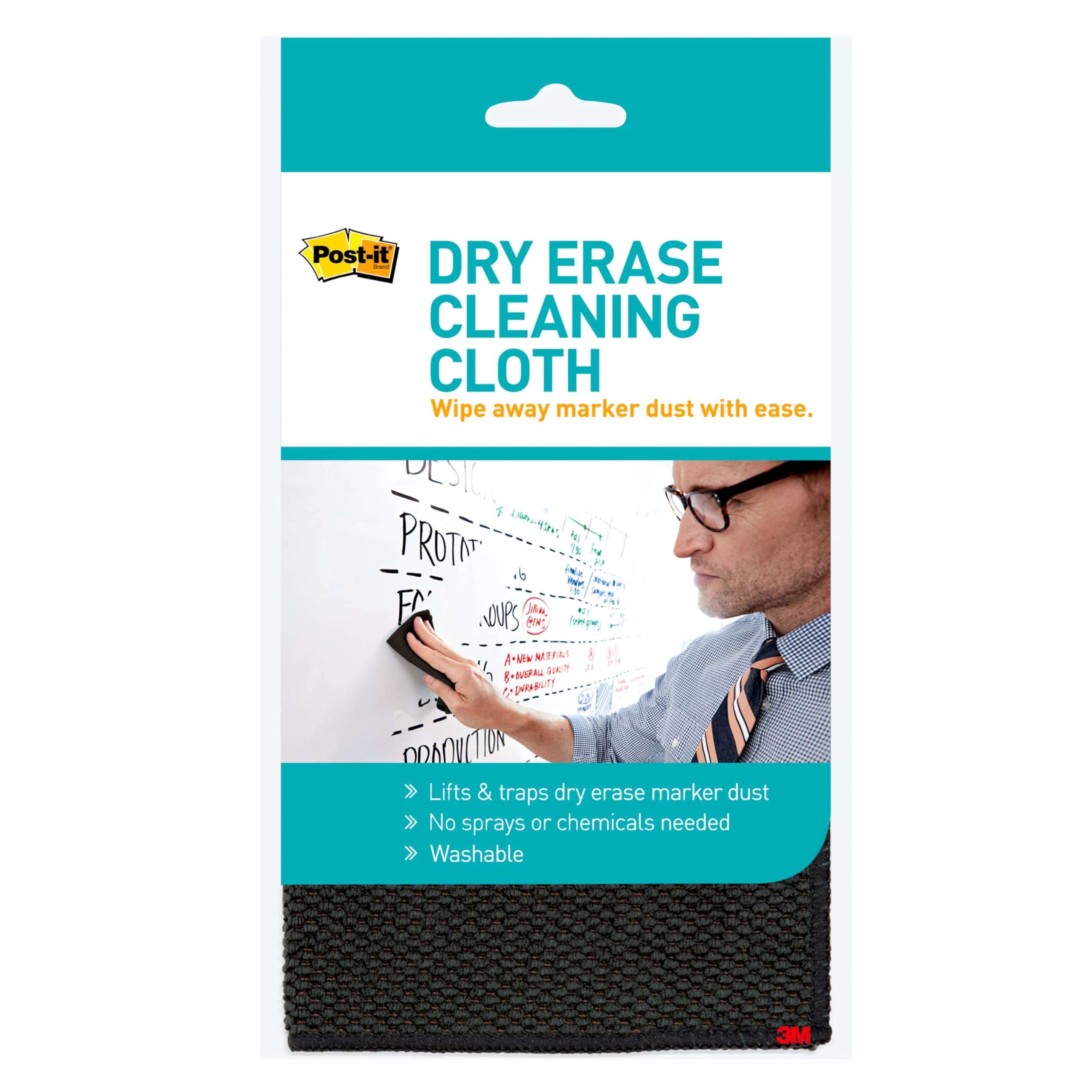 Post-it Dry Erase Cleaning Cloth (MMMDEFCLOTH) 10 5/8 x 10 5/8 Grey white 1