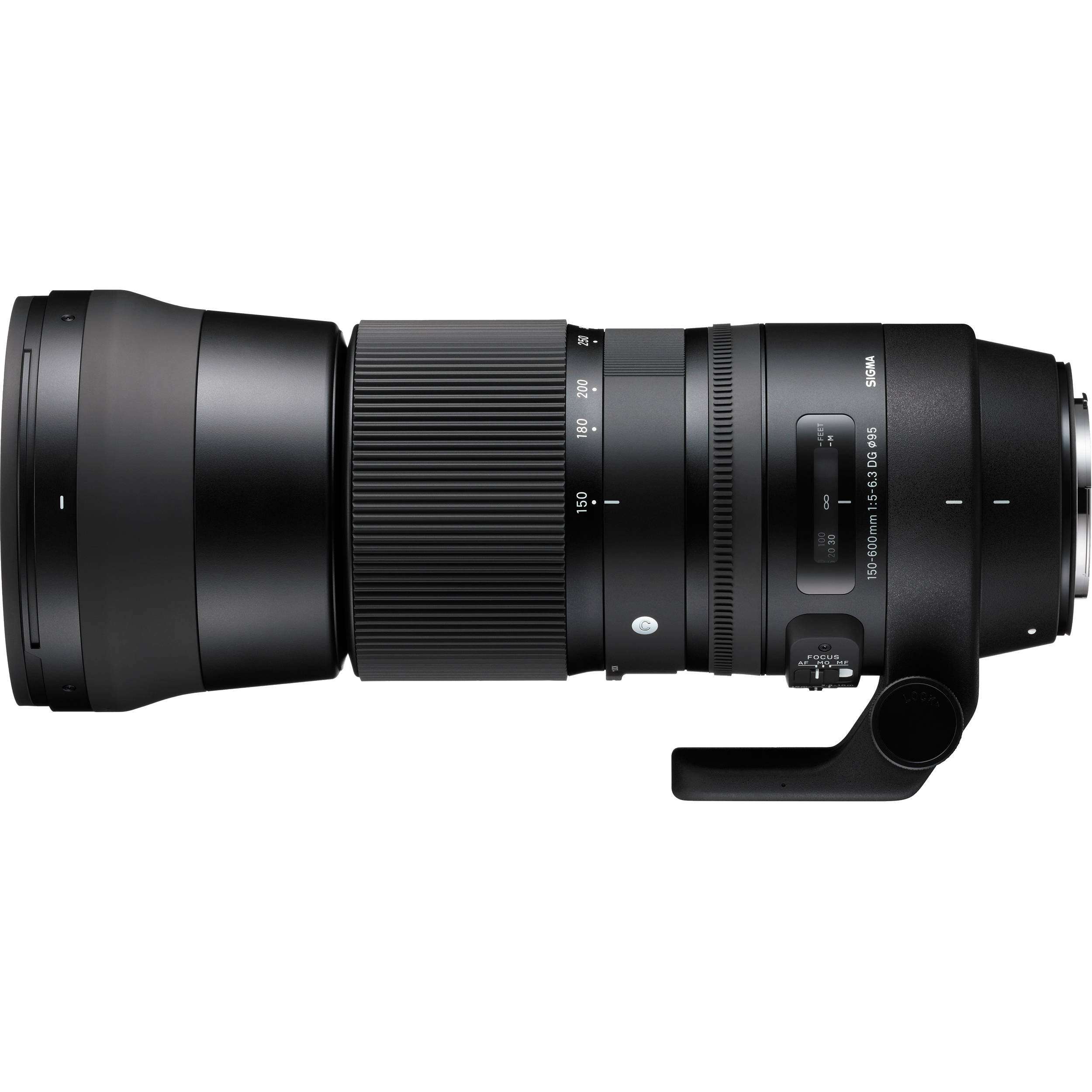 Sigma 150-600mm f/5-6.3 DG OS HSM Contemporary Lens for Canon EF Bundle Includes Manufacturer Accessories + 72 inch Monopod with Quick Release + UV Filter + Lens Pen + Microfiber Cleaning Cloth 3