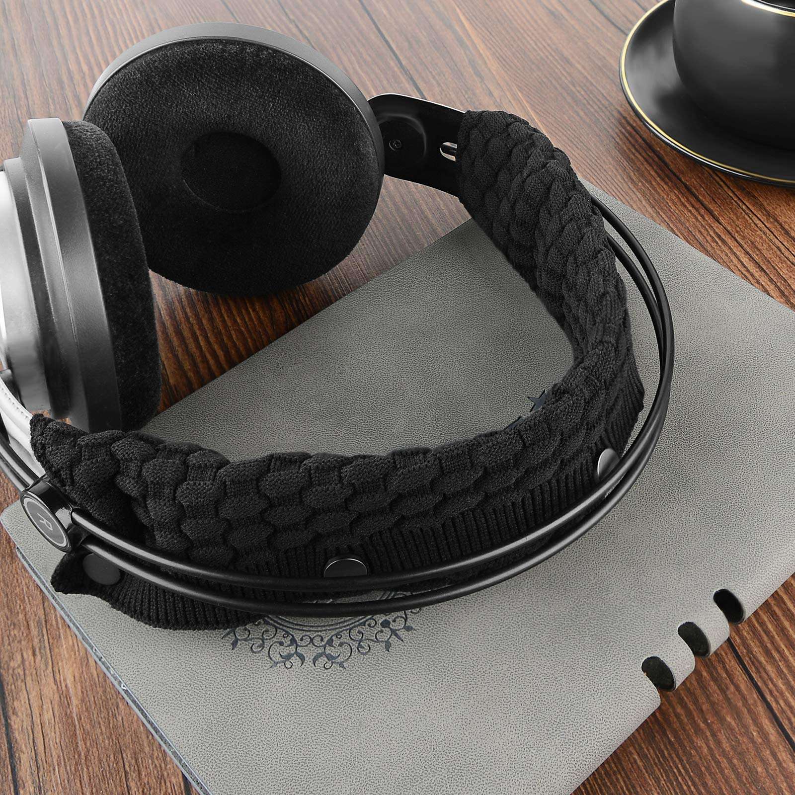 Geekria Knit Fabric Headband Cover Compatible with Logitech, Turtle Beach, Panasonic, AKG, Sennheiser, Sony Headphones, Replacement Repair Part, Easy DIY Installation (Black) 6