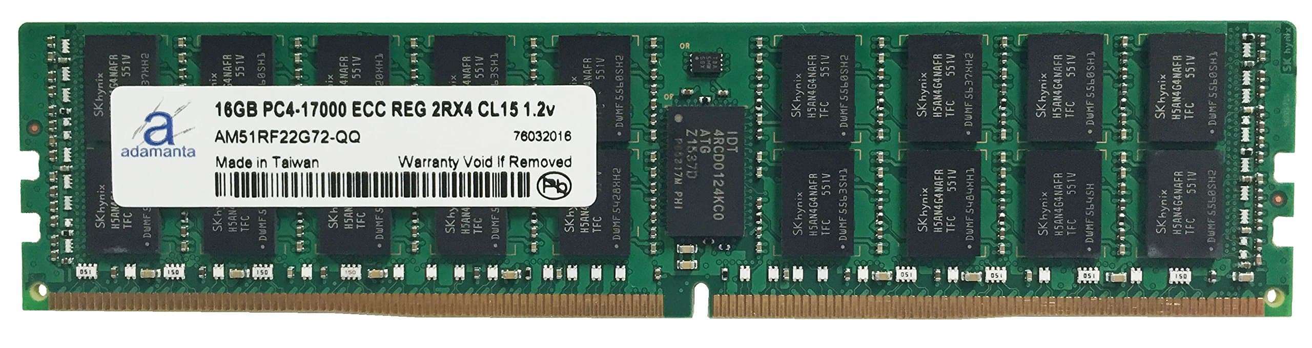 Adamanta 16GB (1x16GB) Server Memory Upgrade Compatible for HP Proliant ML150 G9 DDR4 2133MHz PC4-17000 ECC Registered Chip 2Rx4 CL15 1.2v DRAM RAM