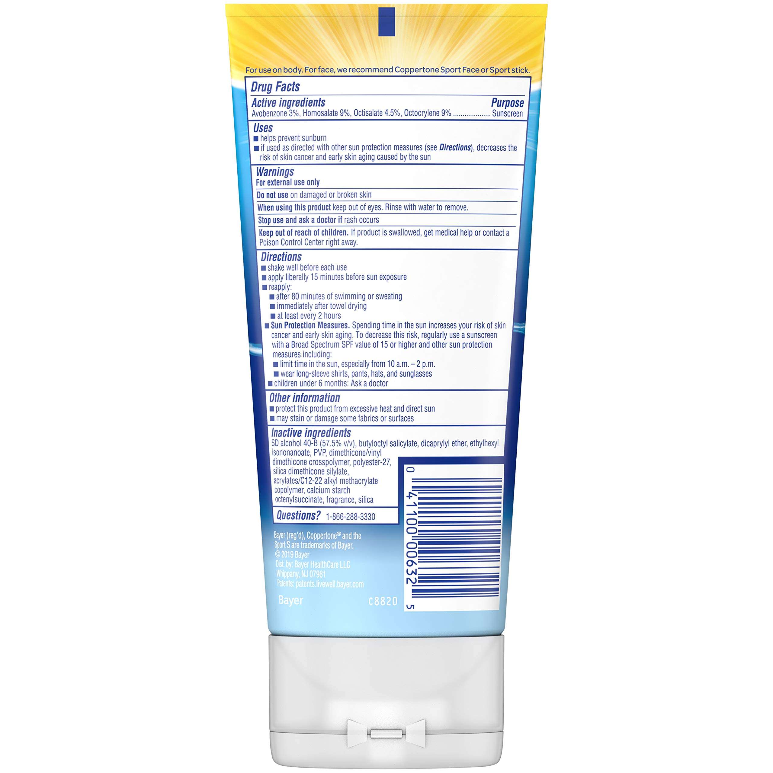 Coppertone SPORT Clear Sunscreen Lotion SPF 50 + Face Sunscreen SPF 50, Water Resistant Sunscreen Pack (5 Oz Spray + 2.5 Fl Oz Bottle) 3