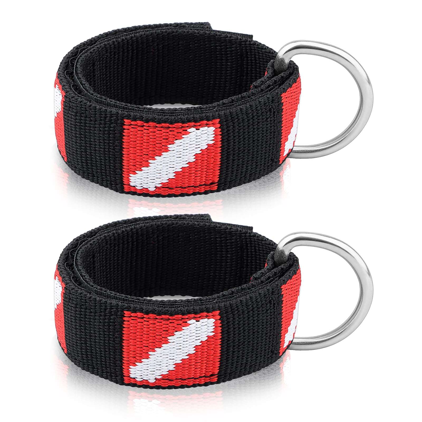 Dawitrly Scuba Diving Wrist Strap, Adjustable Wristband with Stainless Steel D Ring, Suitable for Scuba Dive Lights, Flashlights, Cameras, Compass, Dive Slates, for Scuba Divers and Snorkelers（2 Pack） 1