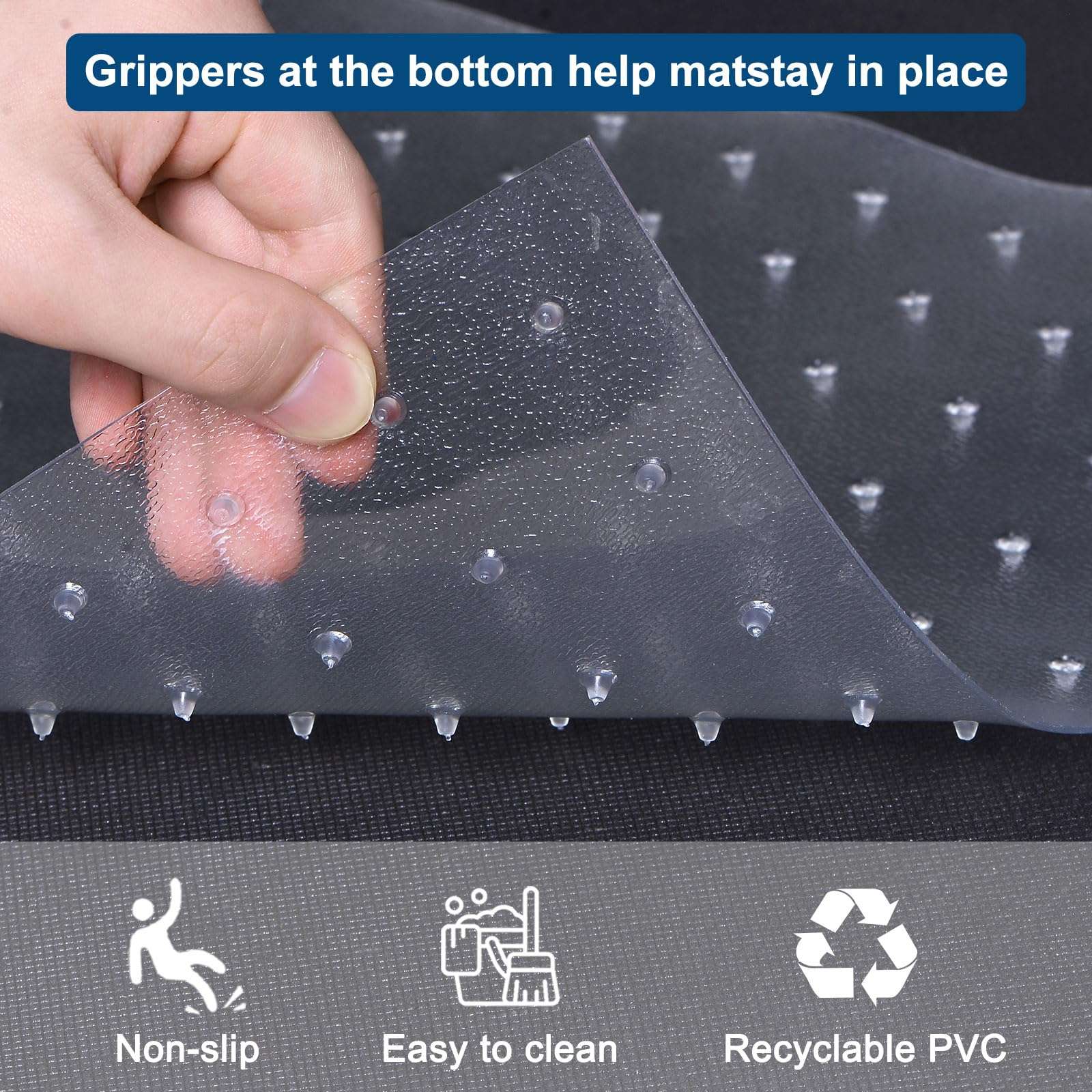 uxcell Cat Carpet Protector, 8.2Ft Long x 12.2 Inch Width Plastic Pet Scratch Stopper for Carpet, Easy to Cut, Non-Slip Floor Runner from Scratching Rugs at Doorway, Clear 6