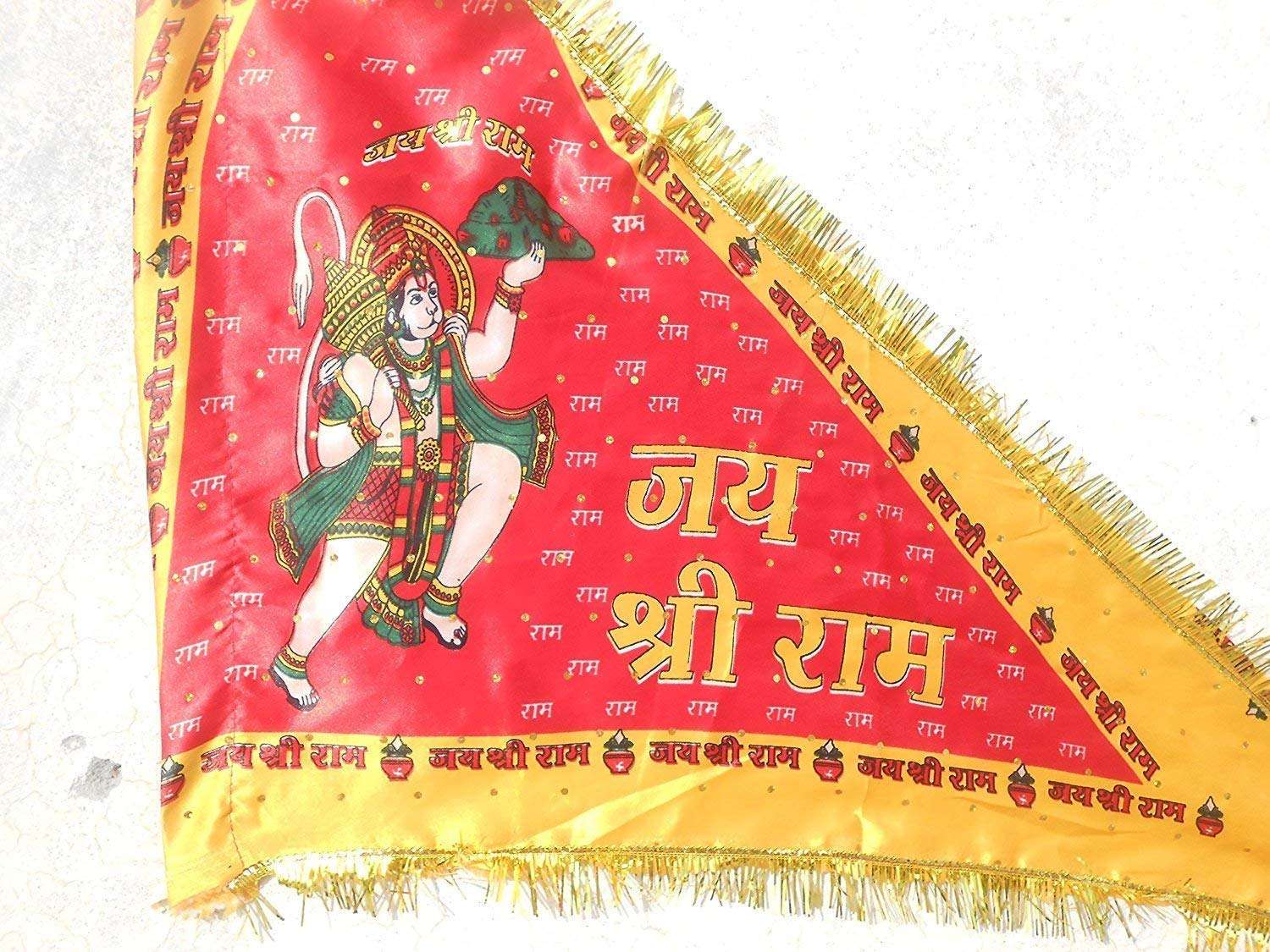 Almety Home || Hanuman Ji Flag/Jhanda Quality for Temple/Home Normal Size || Without Bamboo/Danda || Only Flag || QA-05 1