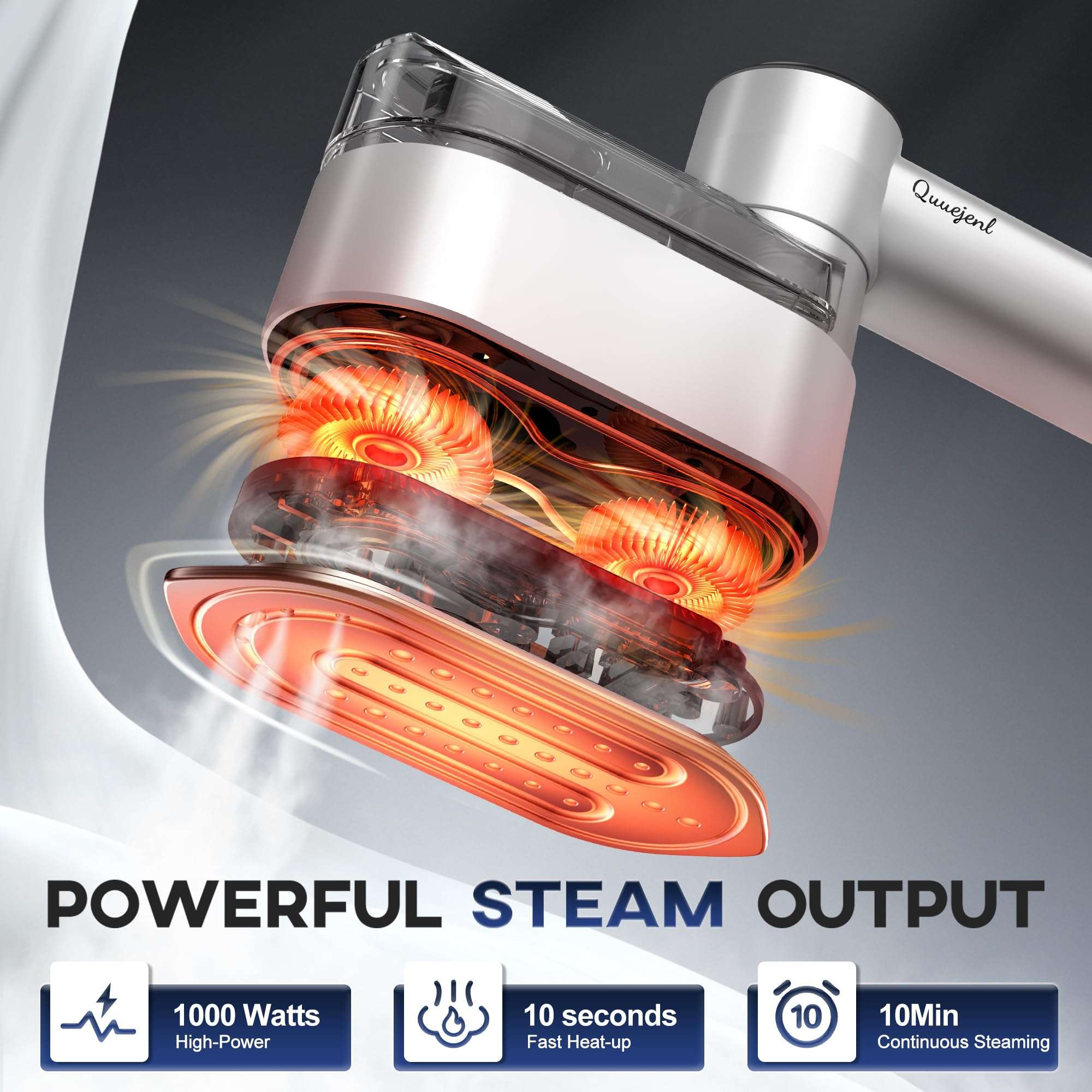 Travel Steamer - Portable Steamer for Clothes, 8FT Power Cord, Handheld Steam Iron Collapsible Design, Travel College Dorm Home Essentials (White) 3