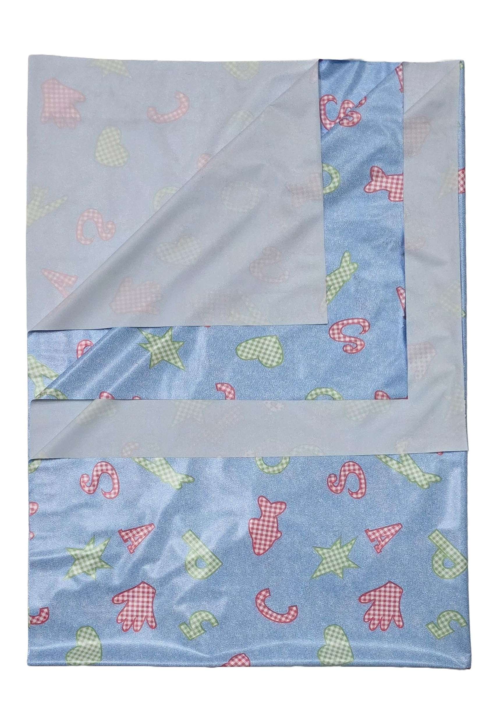 Baby Plastic Sheet | Baby Bed Protector | 0-18 Months | 90 x 135 cm (Blue ABCD)