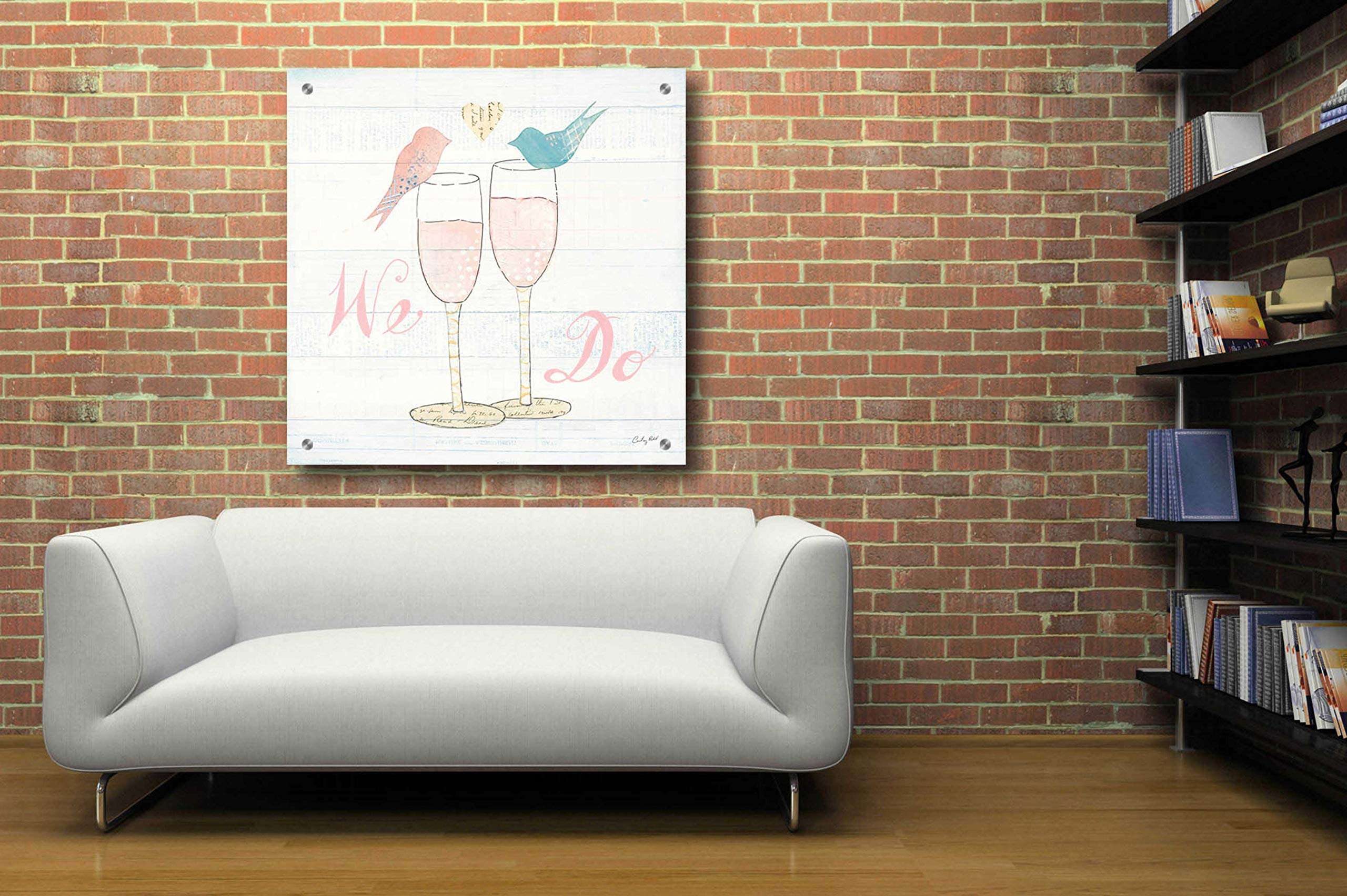 Epic Art 'Lovebirds IV' by Courtney Prahl, Acrylic Glass Wall Art, 36"x36" 6