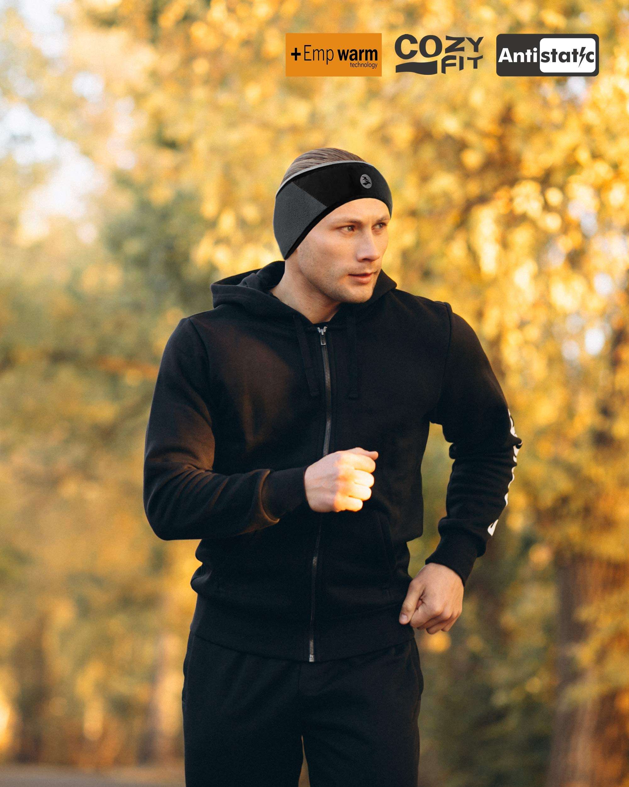 EMPIRELION Lightweight Windproof Thermal Ear Warmer/Muffs 360º Reflective Fleece Headbands 4 Pack，Perfect for Cycling Skiing Workout Yoga Running & Riding Motorcycle in Winter (Color Combo2) 5