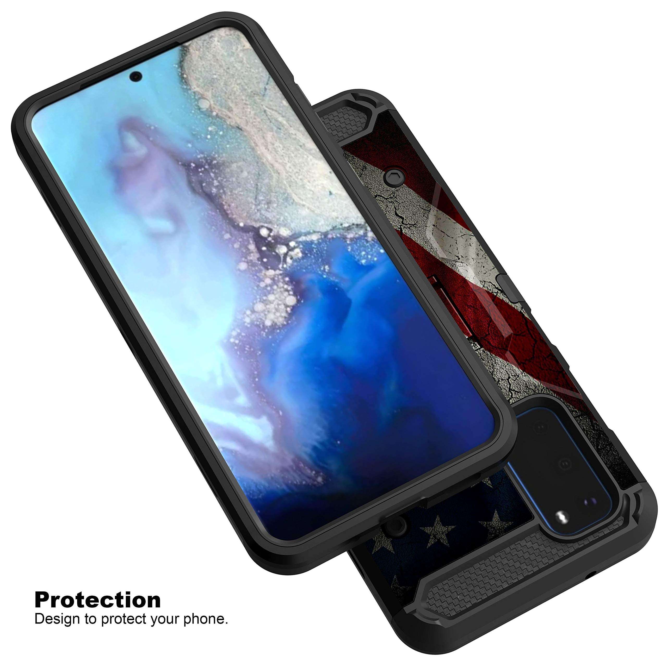 TurtleArmor | Compatible with Samsung Galaxy S20+ Plus Case 6.7 | S11 Case [Armor Pro] Heavy Duty Full Body Armor Hybrid Kickstand Rugged Cover Holster Belt Clip Case - American Flag 3
