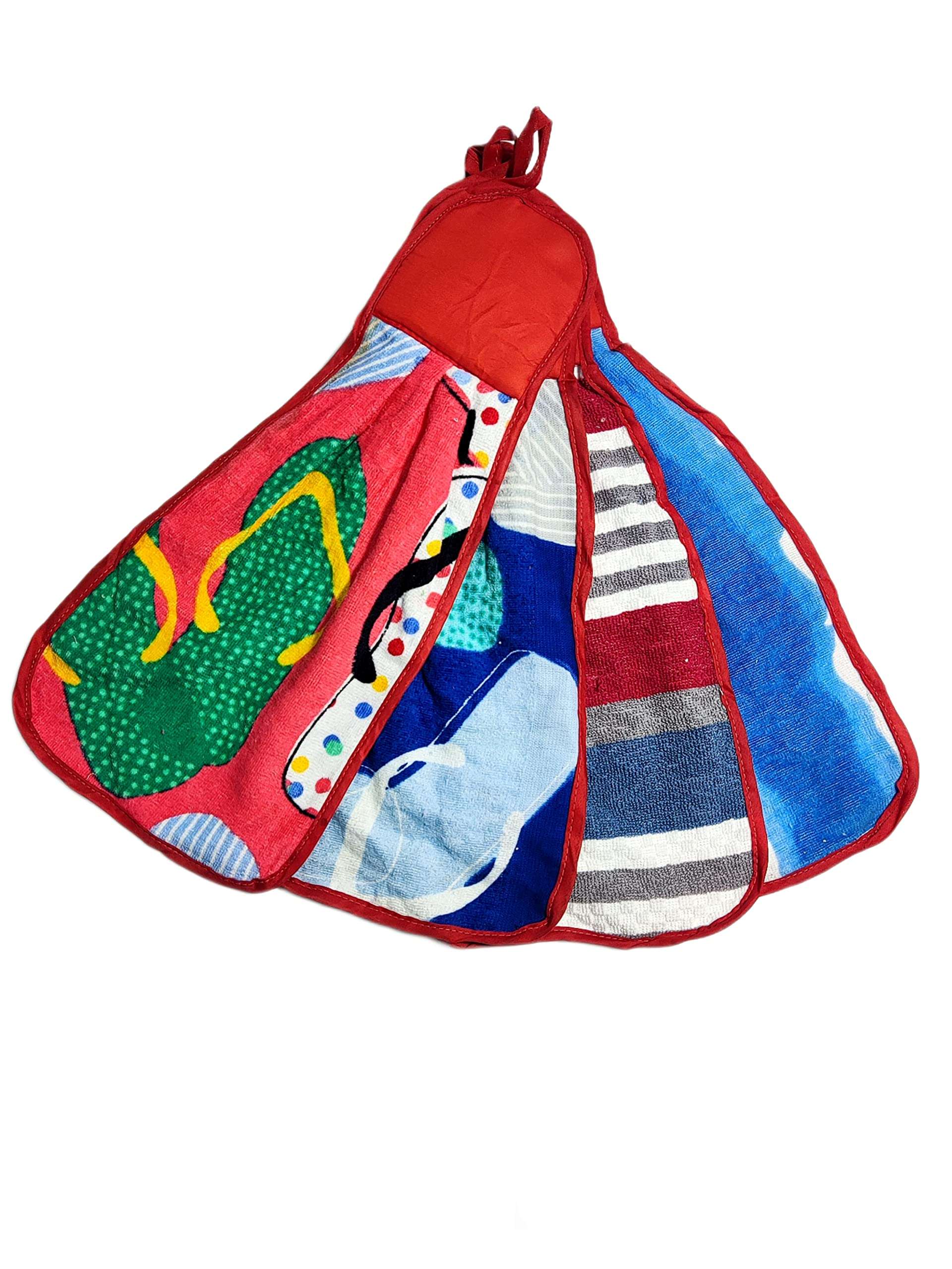 HFI UrbanArts Microfiber Wash Basin Hanging Hand Kitchen Towel Napkin with Ties ( 45cm x 22cm, Set of 12, Multicolour ) | Soft Hanging Hand Towel for Bathroom & Kitchen with Loop ( Single Flap ) 1