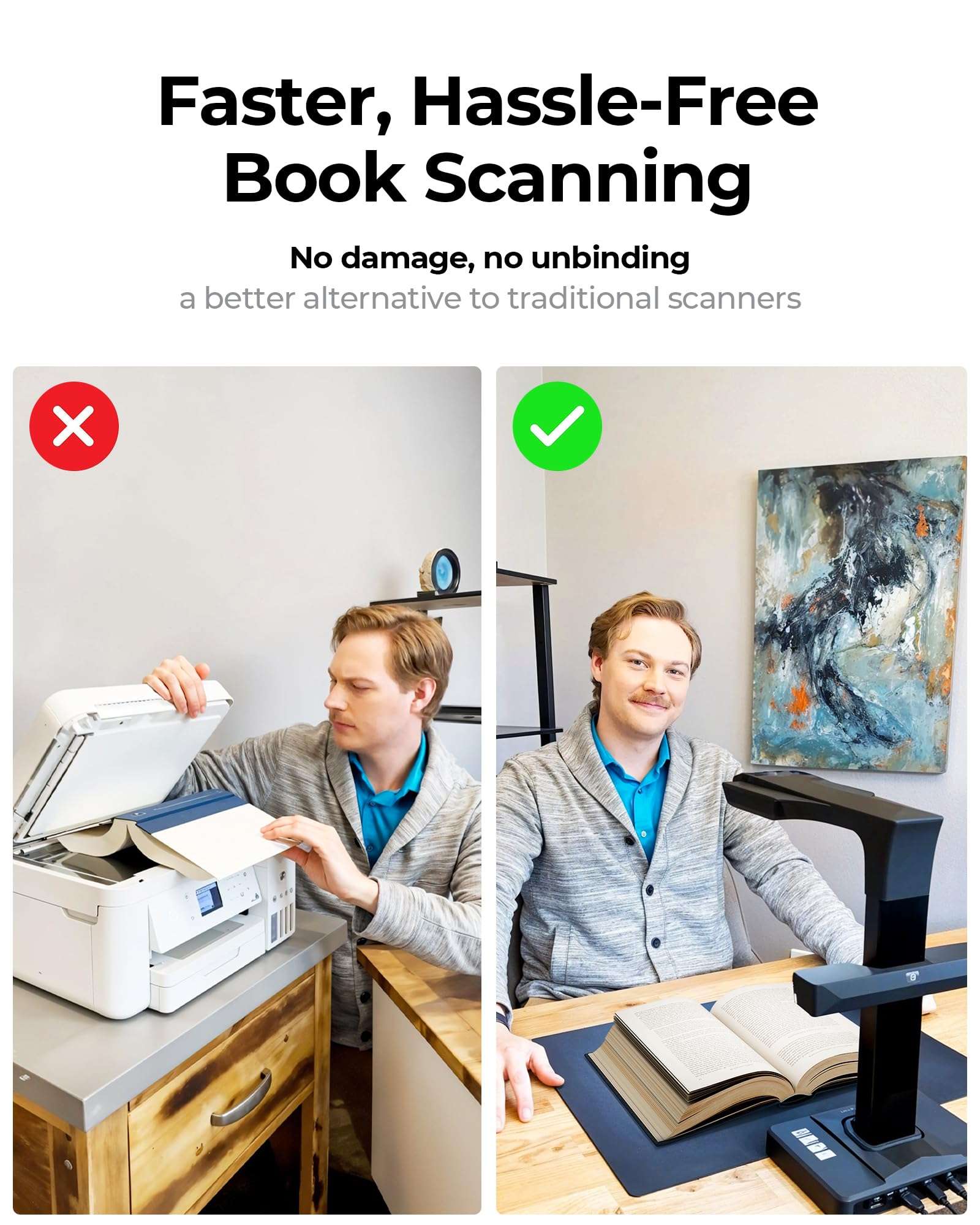 CZUR ET MAX Professional Book Scanner, 38MP Document Camera, Laser Curve-Flatten, USB High Speed Document Scanner, 180+ Languages OCR, Capture A3, Support HDMI, for Windows/MacOS/Linux 6