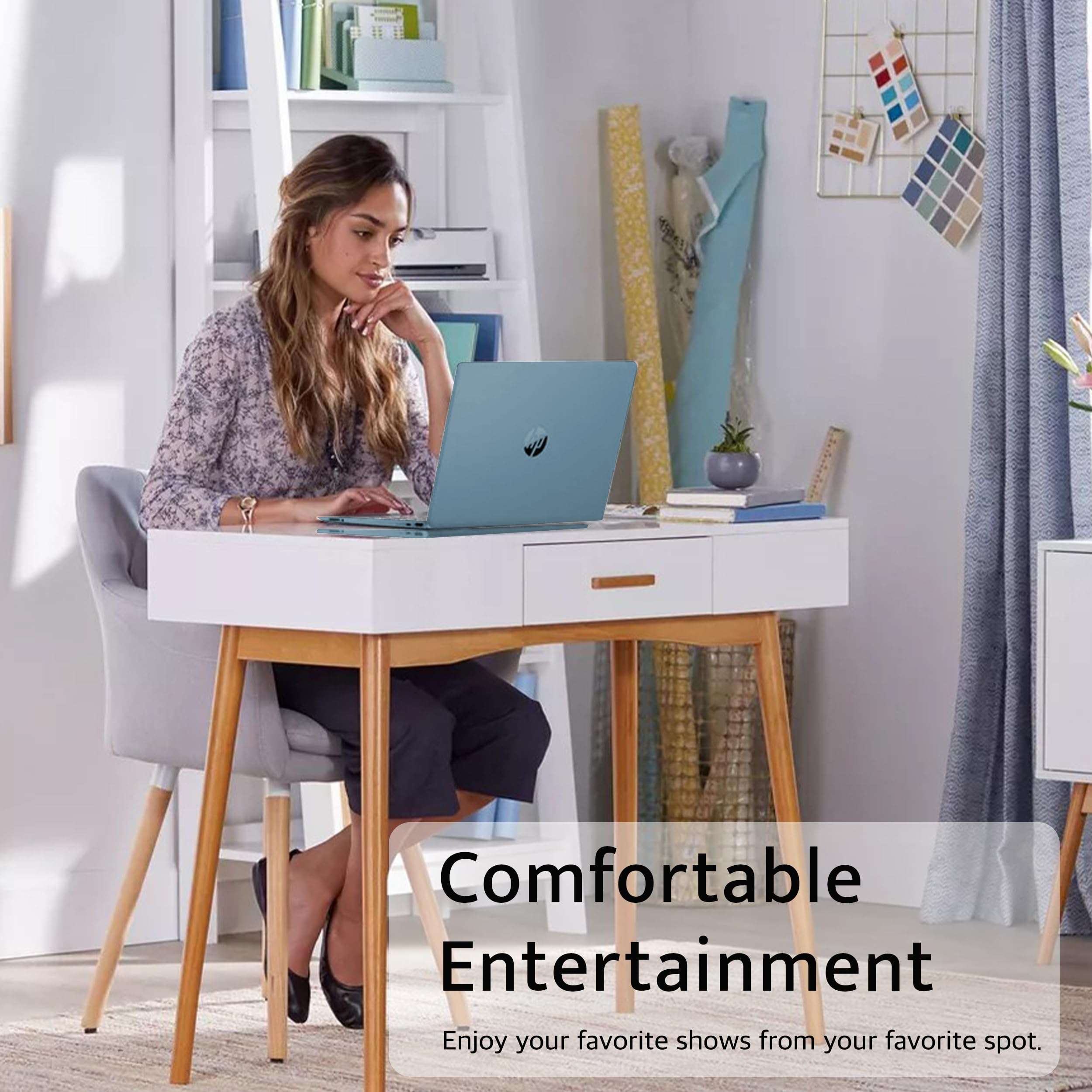 HP 15.6" FHD Laptop, AMD Ryzen 5-5500U Processor, AMD Radeon Graphics, 32GB RAM, 2TB PCIe SSD, HD Webcam, Bluetooth, Wi-fi, Win 11, Blue, 32GB Hotface USB Card 6