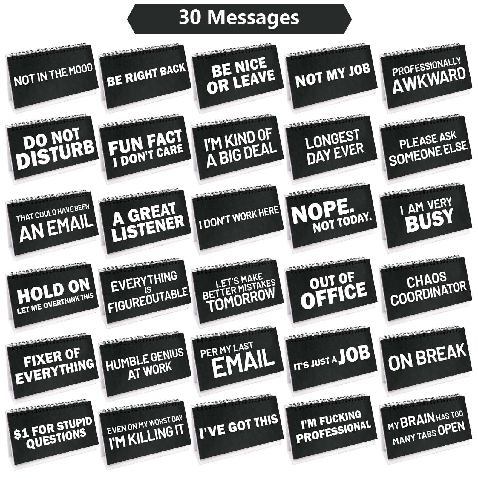 Office Desk Accessories Funny Desk Signs 30 Flip Snarky Messages Desktop Favor for Coworker Colleague Gag Gift Supplies 4