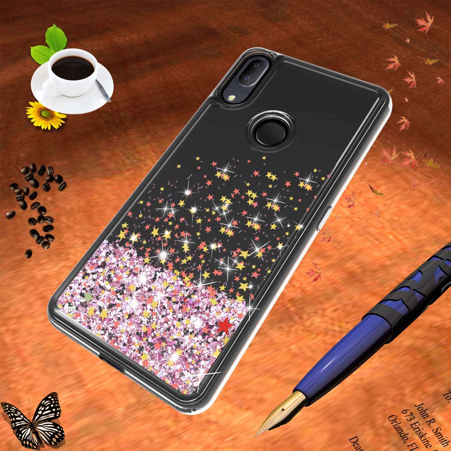 Wtiaw:Alcatel 3V 2019 Case,Alcatel 3V (2019) 5032W Case,Alcatel 5032W Case,Alcatel 3V 2019 Phone Case,Flowing Liquid Floating Ultra Thin Shock Absorption Case for:Alcatel 3V 2019-SA Pink 4