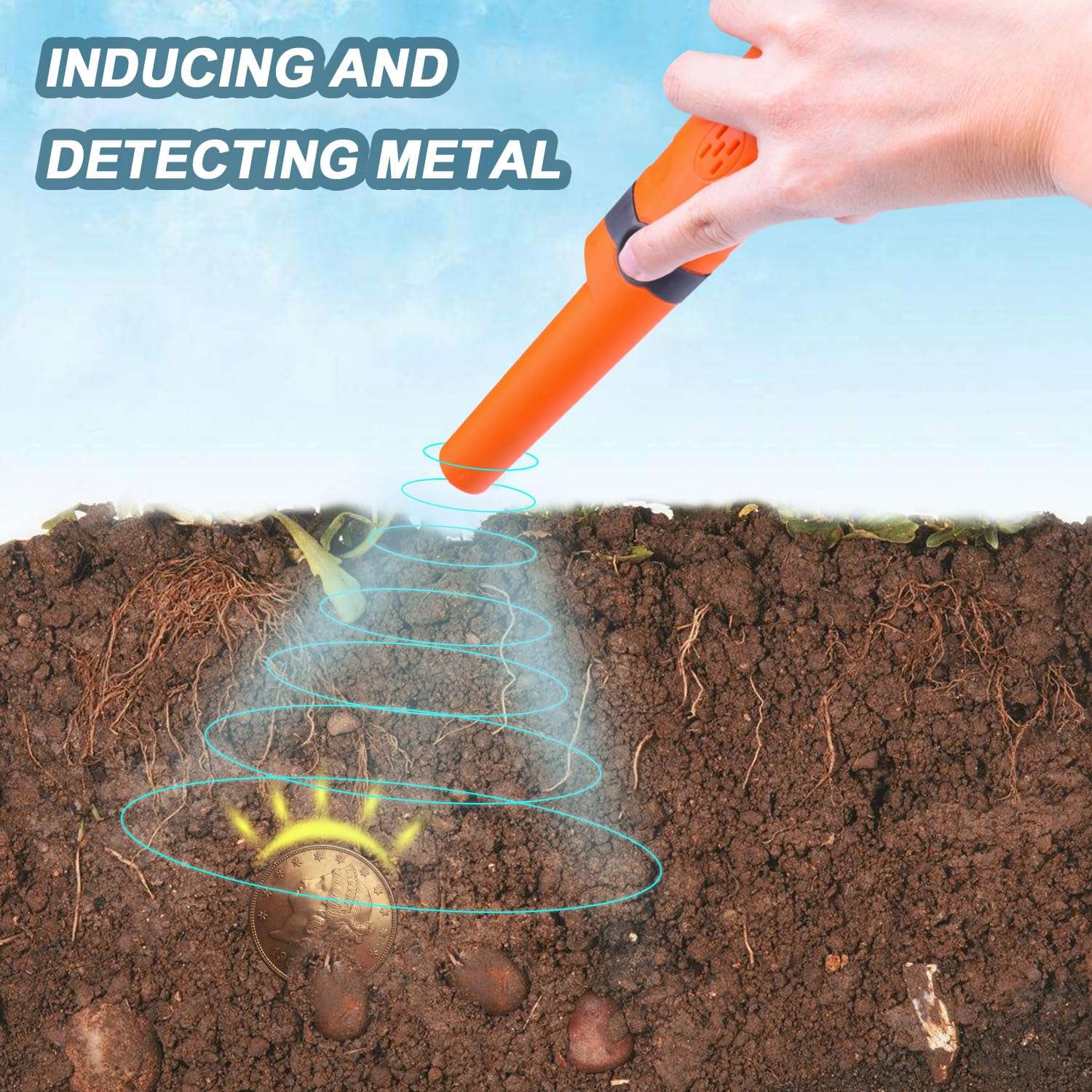 Kuman Pin pointer Water Resistant Metal Detectors with Holster Treasure Hunting Unearthing Tool Accessories Buzzer Vibration Automatic Tuning KW30 3