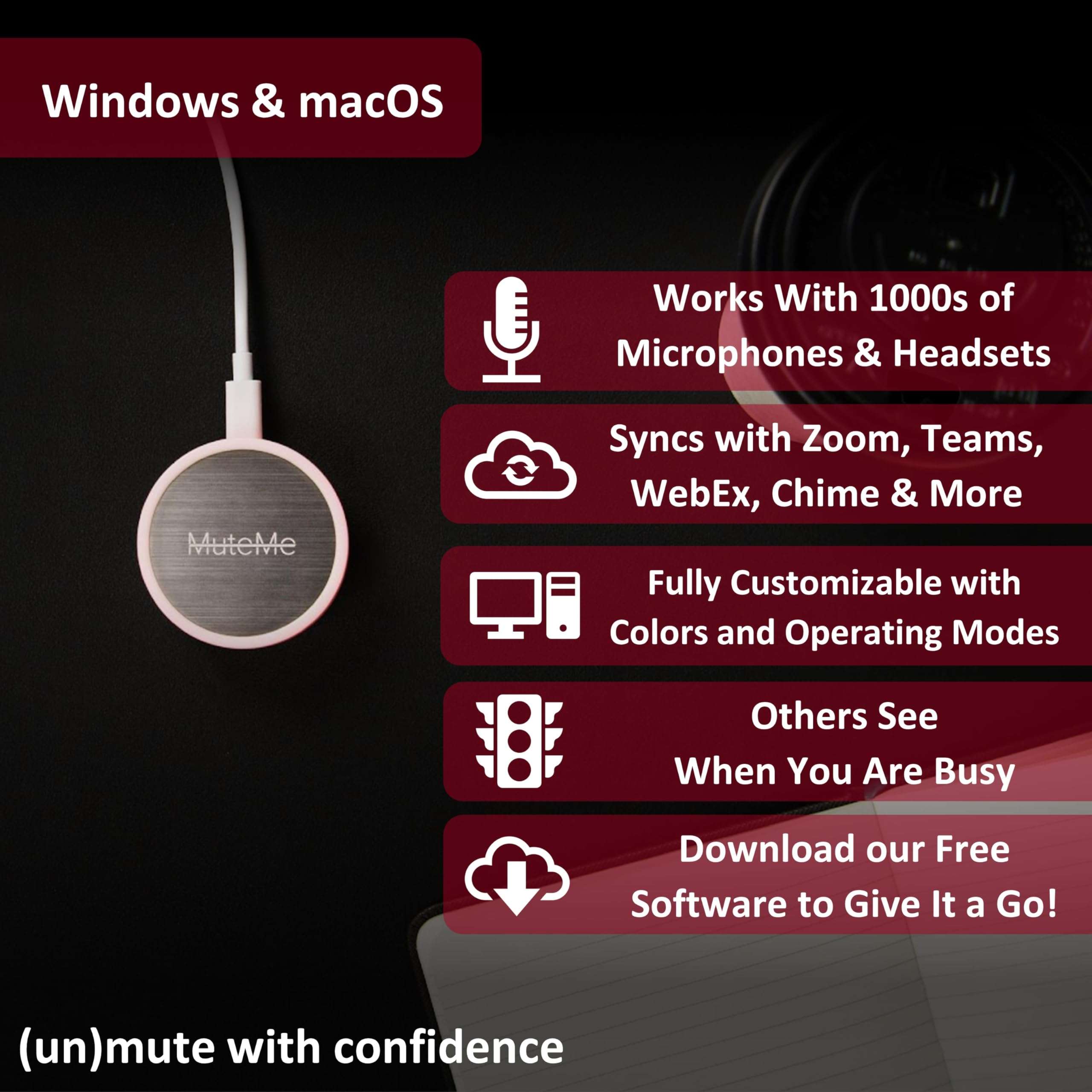 The Ultimate MuteMe Bundle - Desktop Original + Laptop Mini USB-C 6