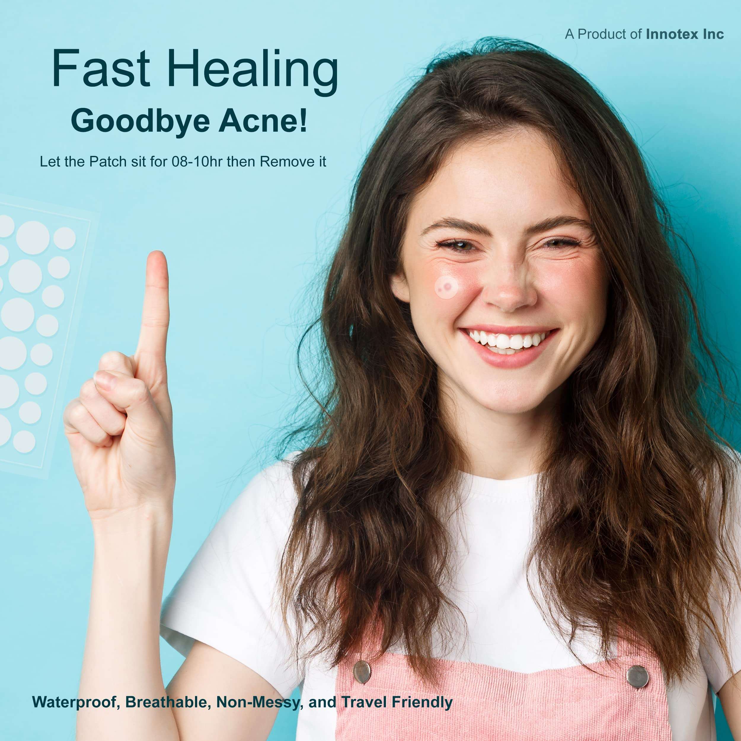 Acne pimple patch, acne healing patch - transparent, waterproof, breathable patch with 100% hydrocolloid, pimple patches for face (72 dots) pack of 2 6