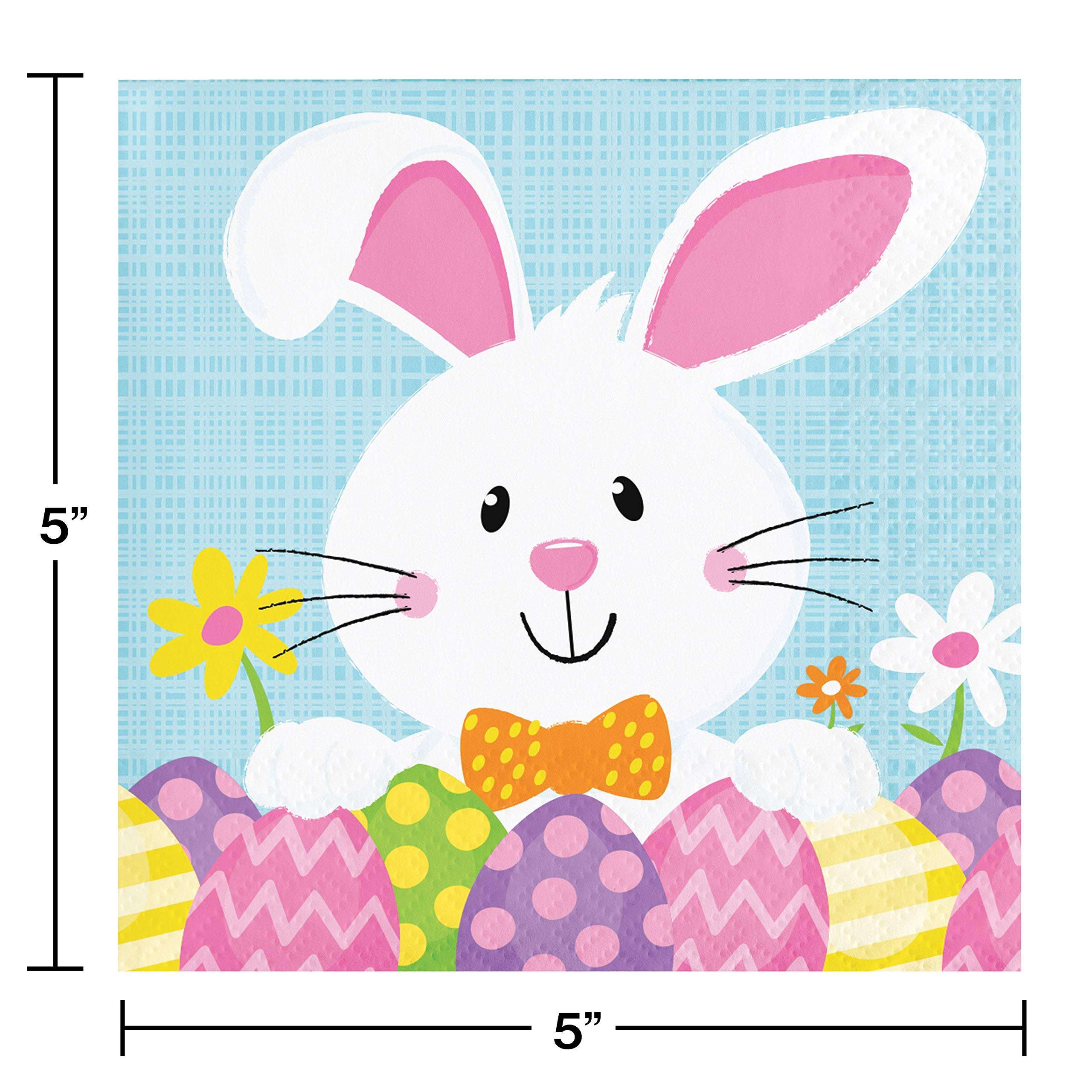 Creative Converting Easter Bunny Paper Beverage Napkins, Multicolor 2