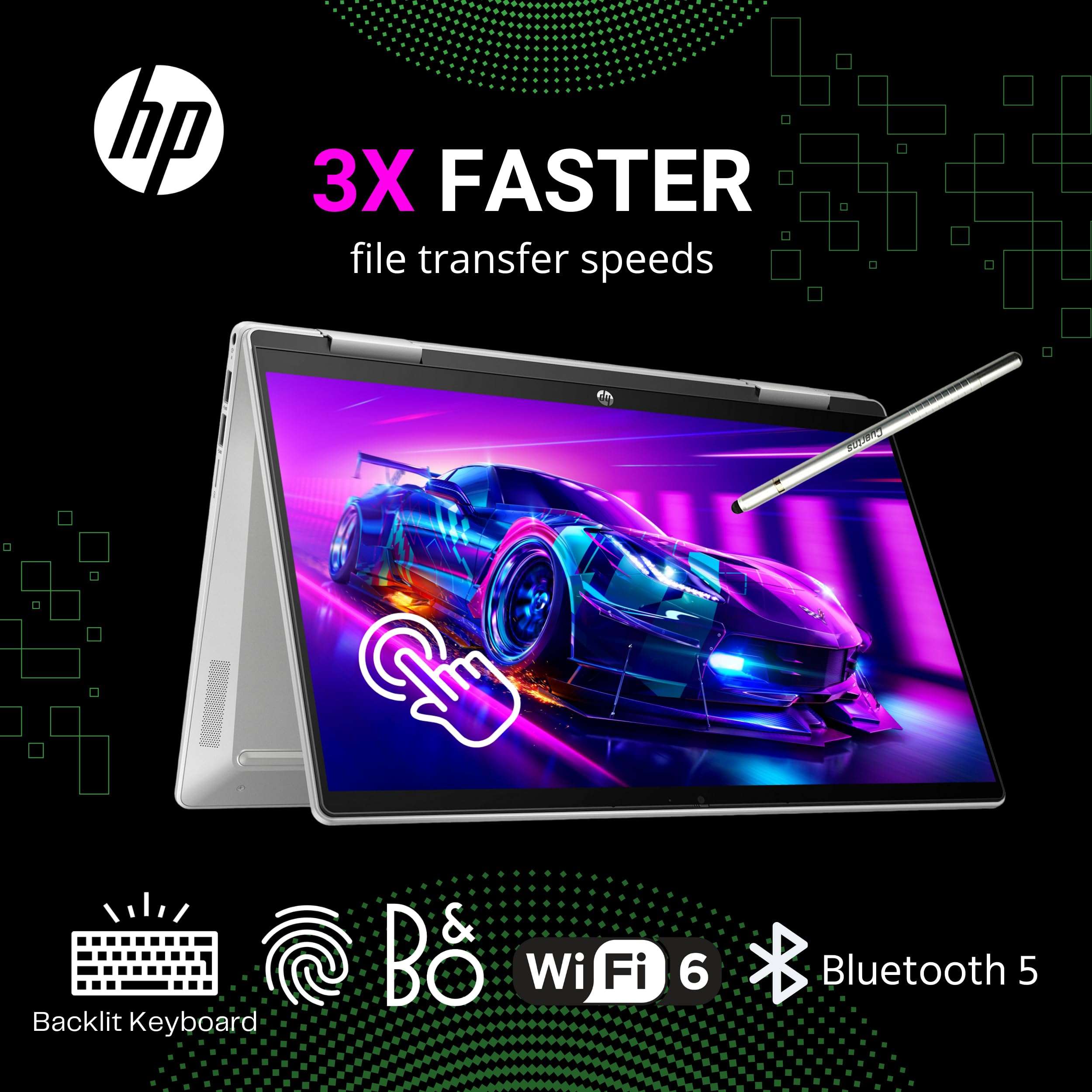 HP Pavilion x360 2 in 1 Laptop, 14" FHD Touchscreen, 12th Gen Intel 10-Core i5-1235U(Beat i7-1195G7), 8GB RAM - 2TB SSD, Stylus, Backlit Keyboard, Fingerprint, Alexa, WiFi 6, Windows 11 Home, Silver 4