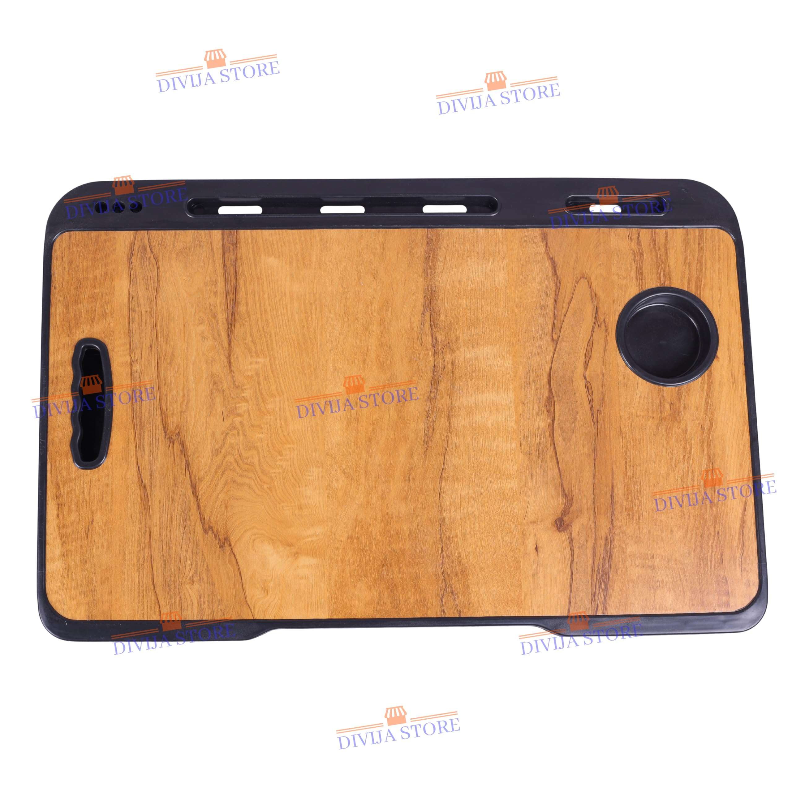 DIVIJA STORE Foldable Wooden Laptop Table | Adjustable Multipurpose Study Table with Drawer, Mobile/Tablet Stand | Portable Writing Desk for Office, Home, School & Work from Home (US COTTED Wood) 6