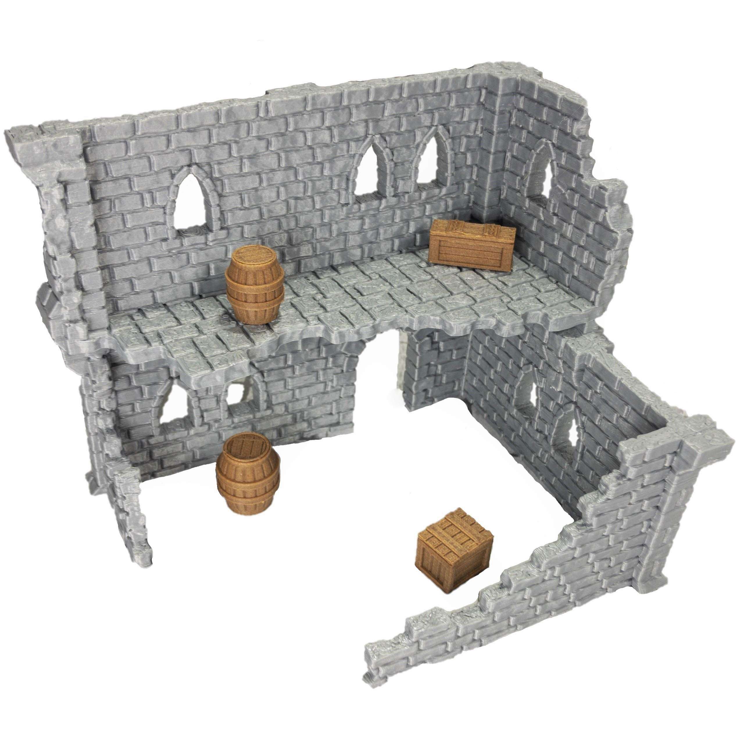 Extruded Gaming Building Ruins Set 2A 1