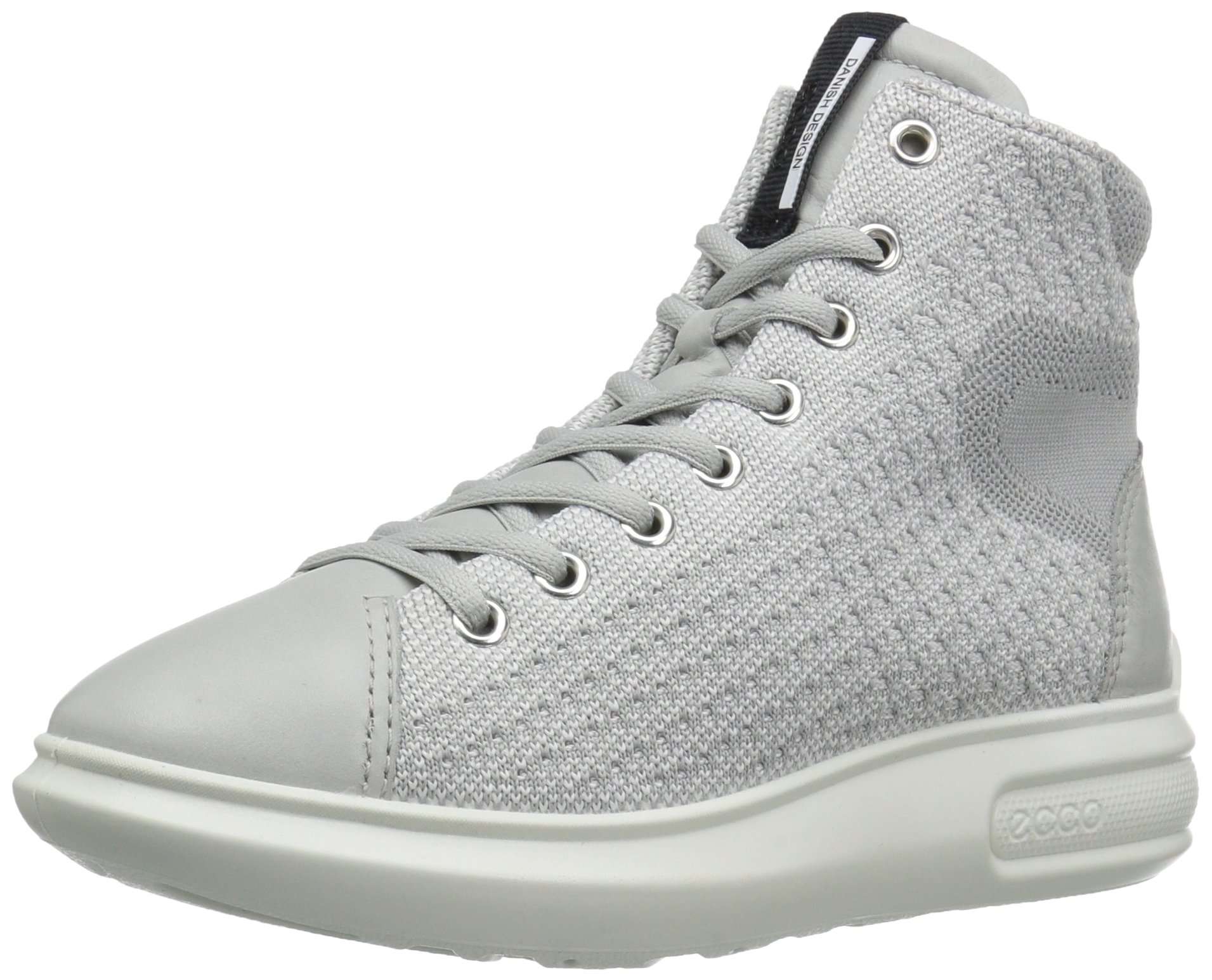 ECCO Women's Women's Soft 3 High Top Fashion Sneaker, Concrete/Concrete, 40 EU/9/9.5 M US 1
