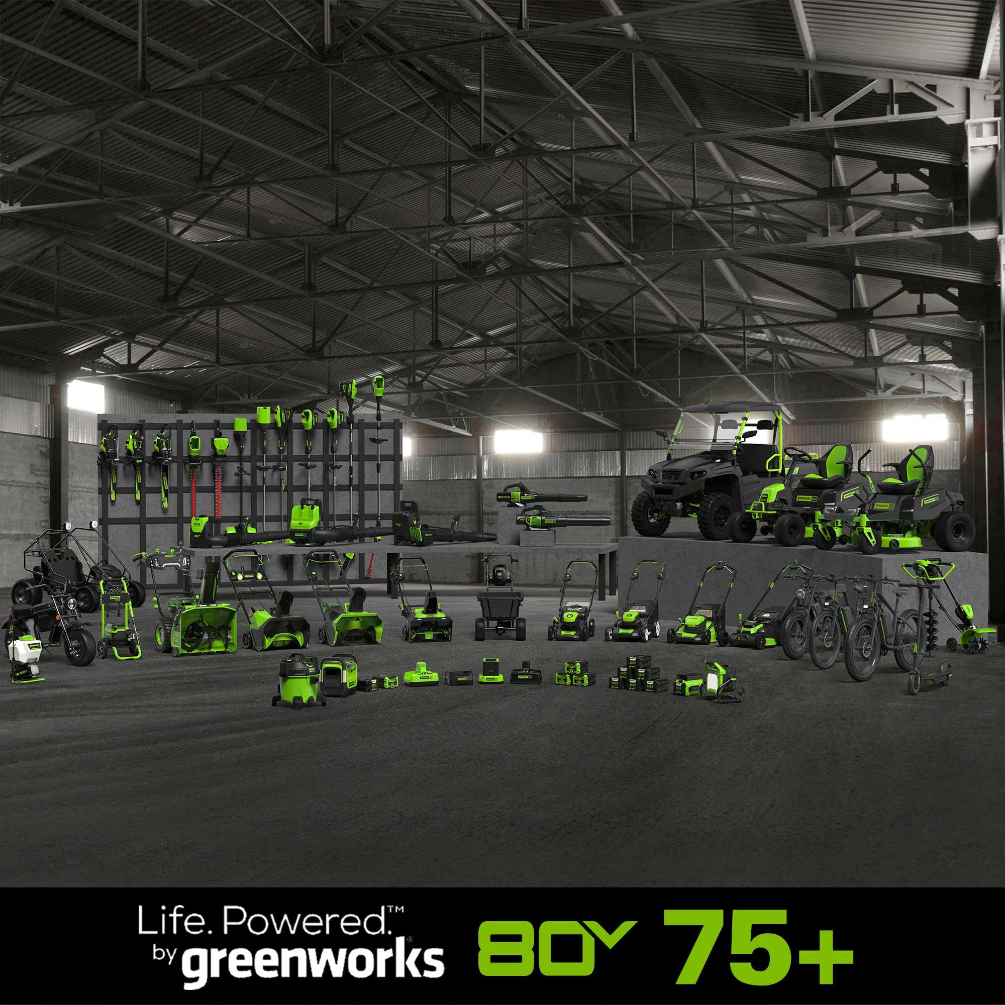 Greenworks 80V (125 MPH / 500 CFM / 75+ Compatible Tools) Cordless Axial Leaf Blower, 2.0Ah Battery and Charger Included 3