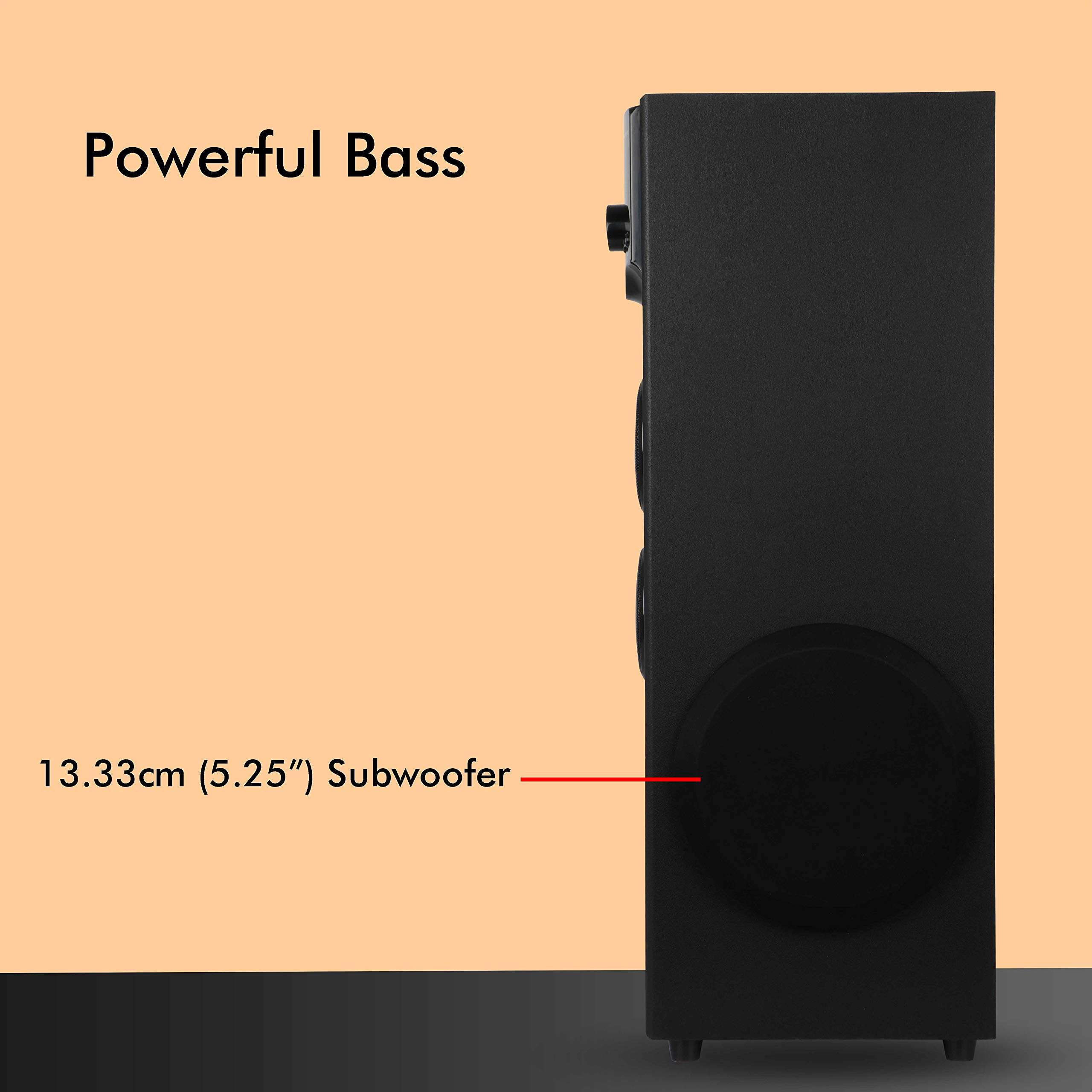 ZEBRONICS ZEB-BT460 RUF Subwoofer with Bluetooth Supporting, USB, FM, AUX and Remote Control (Black) 4