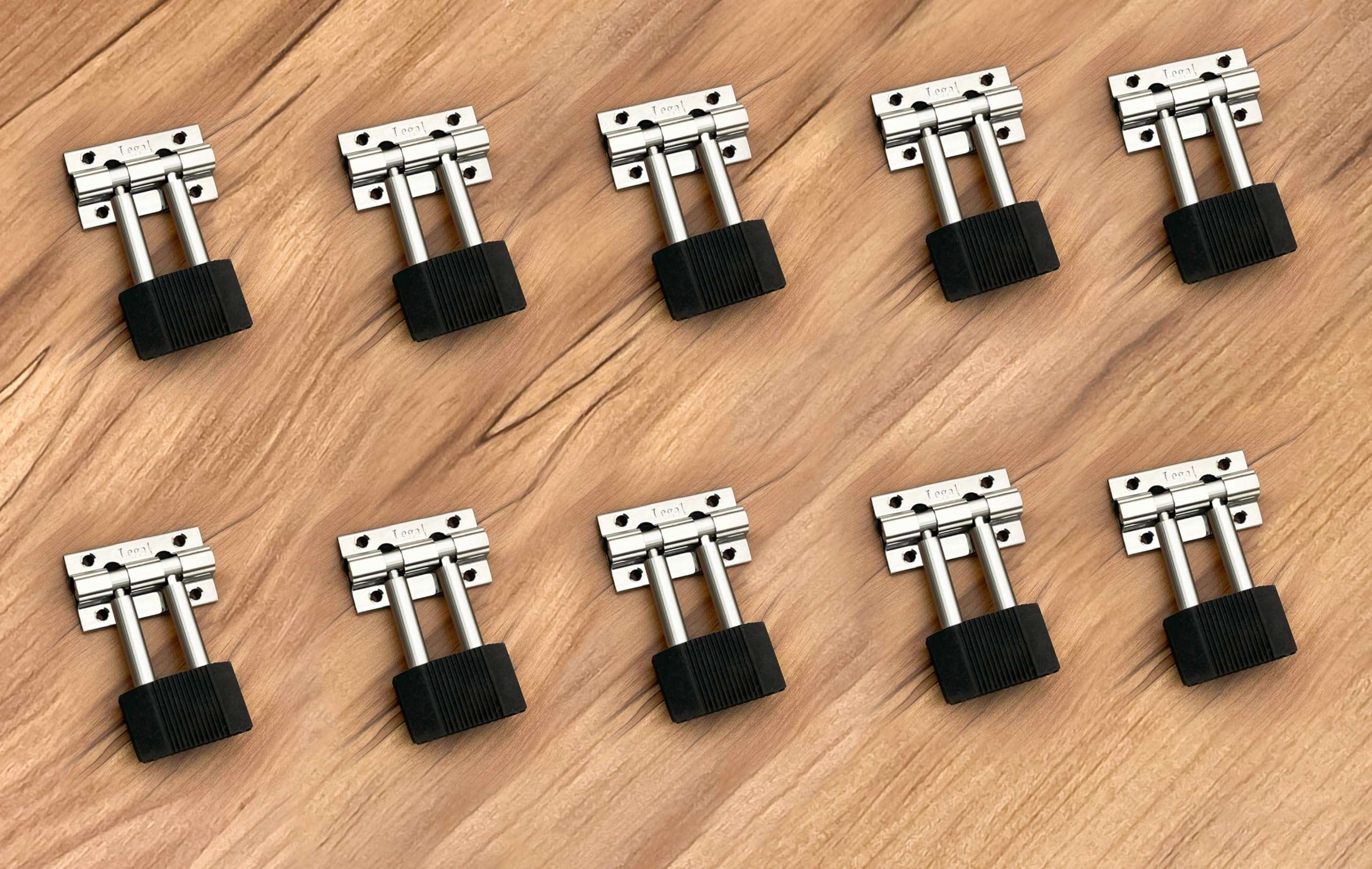 legal super industries Stainless Door Matt Door Stopper for Main Door, Latches for Door, Glossy Finish (S-651 10PCS Double Stopper Round)