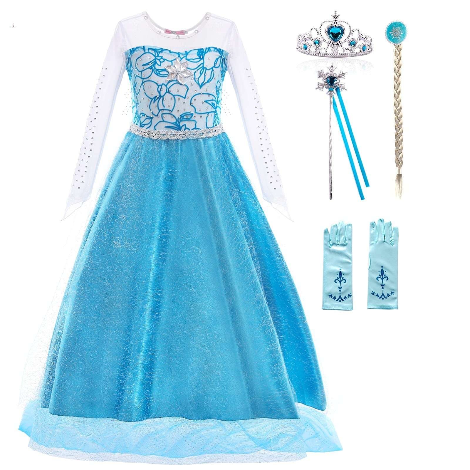 Princess Dresses for Girls, AYTFMEV Princess Costume Dress up Cosplay Fancy Party Age 2-12Y 1