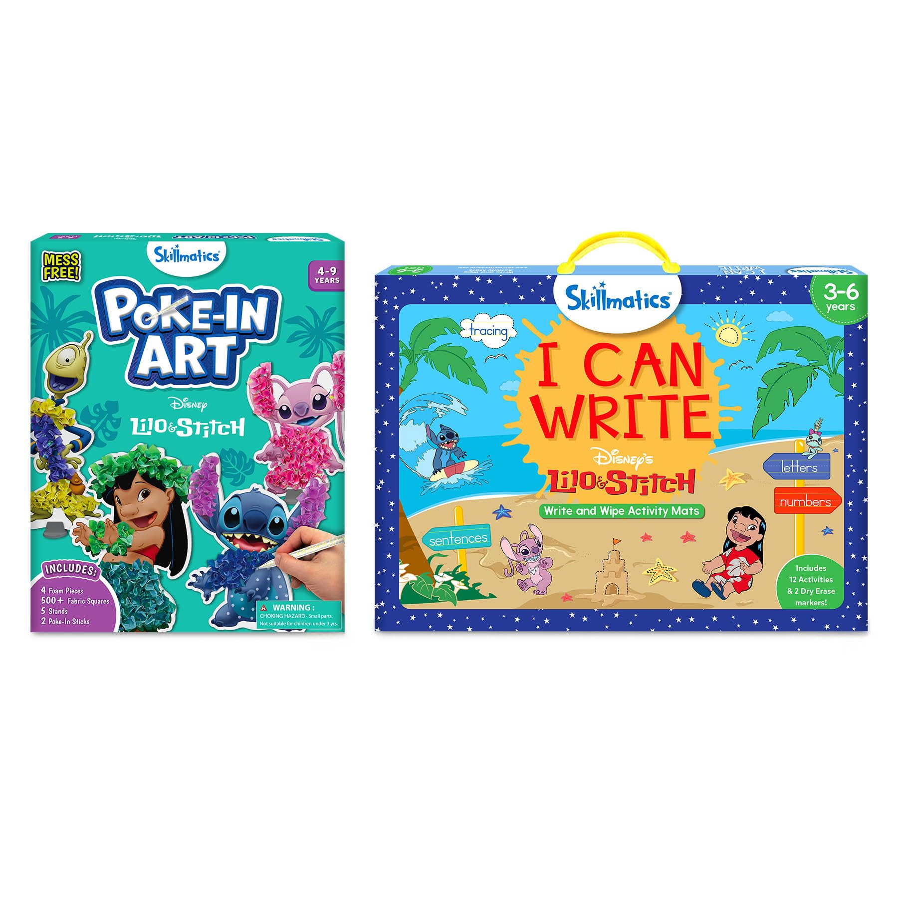 Skillmatics Poke-in Art & I Can Write Lilo & Stitch Theme Bundle, Fun DIY Activity for Kids, Gifts for Toddlers, Girls & Boys Ages 3, 4, 5, 6, 7, 8, 9