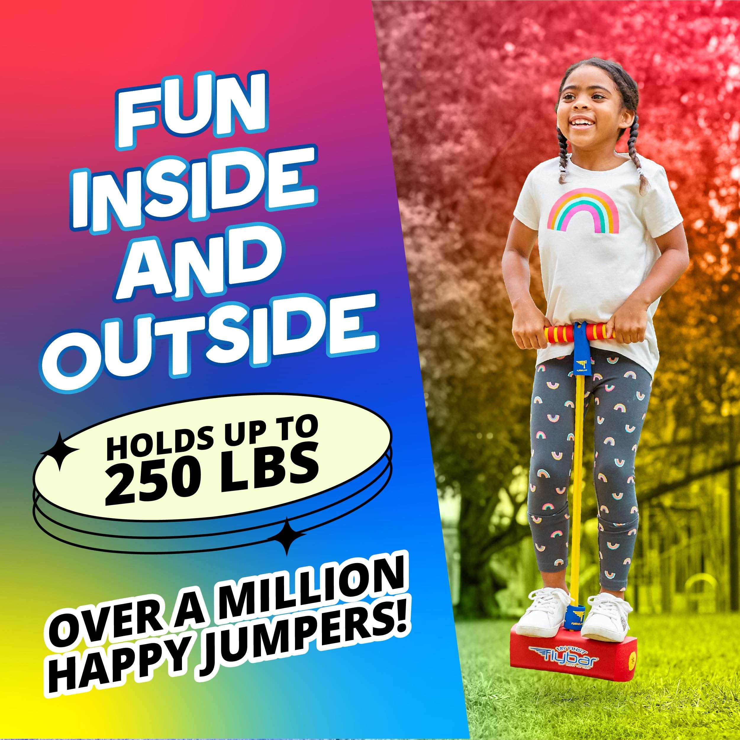 Flybar My First Foam Pogo Jumper for Kids Fun and Safe Pogo Stick for Toddlers, Durable Foam and Bungee Jumper for Ages 3 and up, Supports up to 250lbs (Red) 5