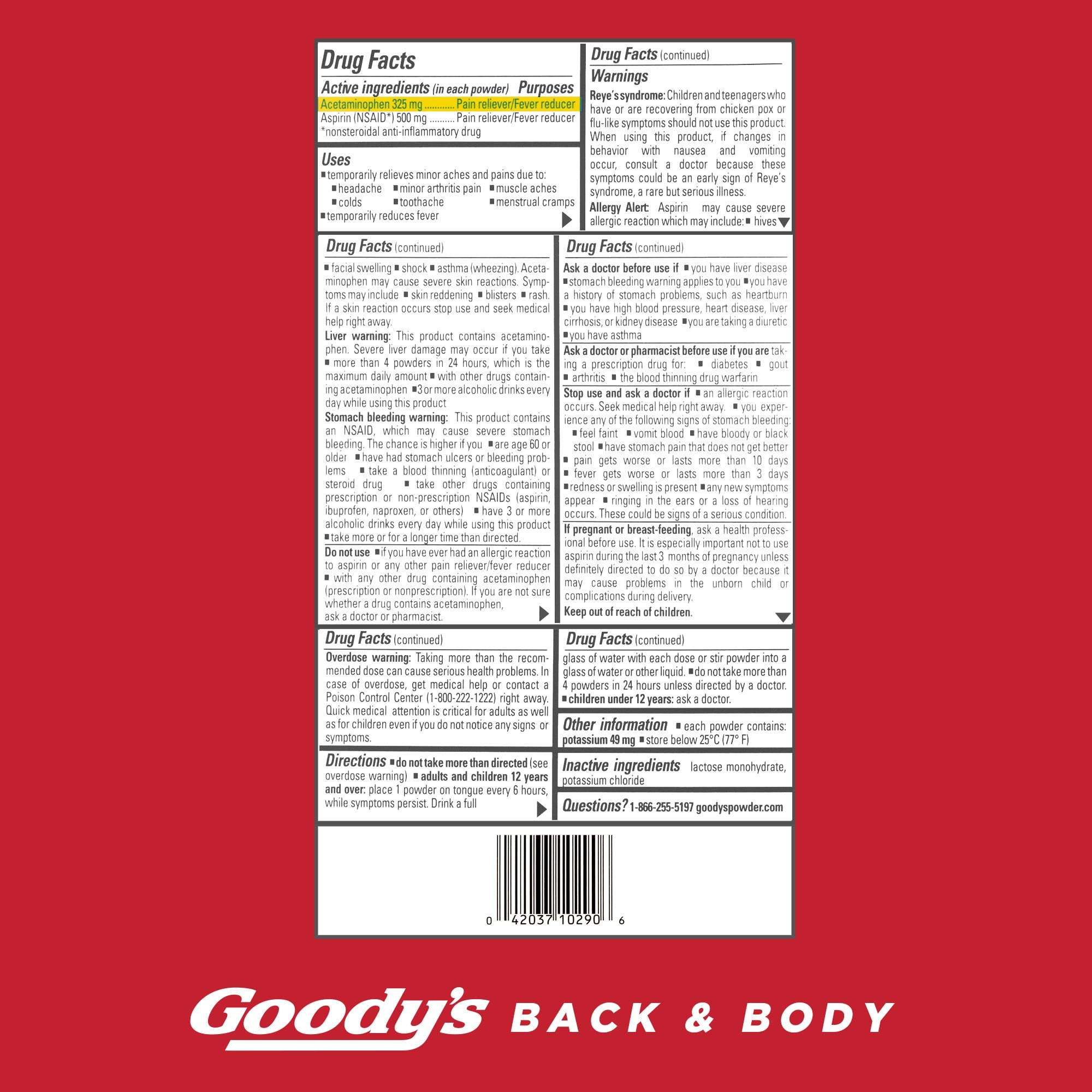 Goody's Back and Body Pain Relief Powder, 24 ct (Pack of 1) 6