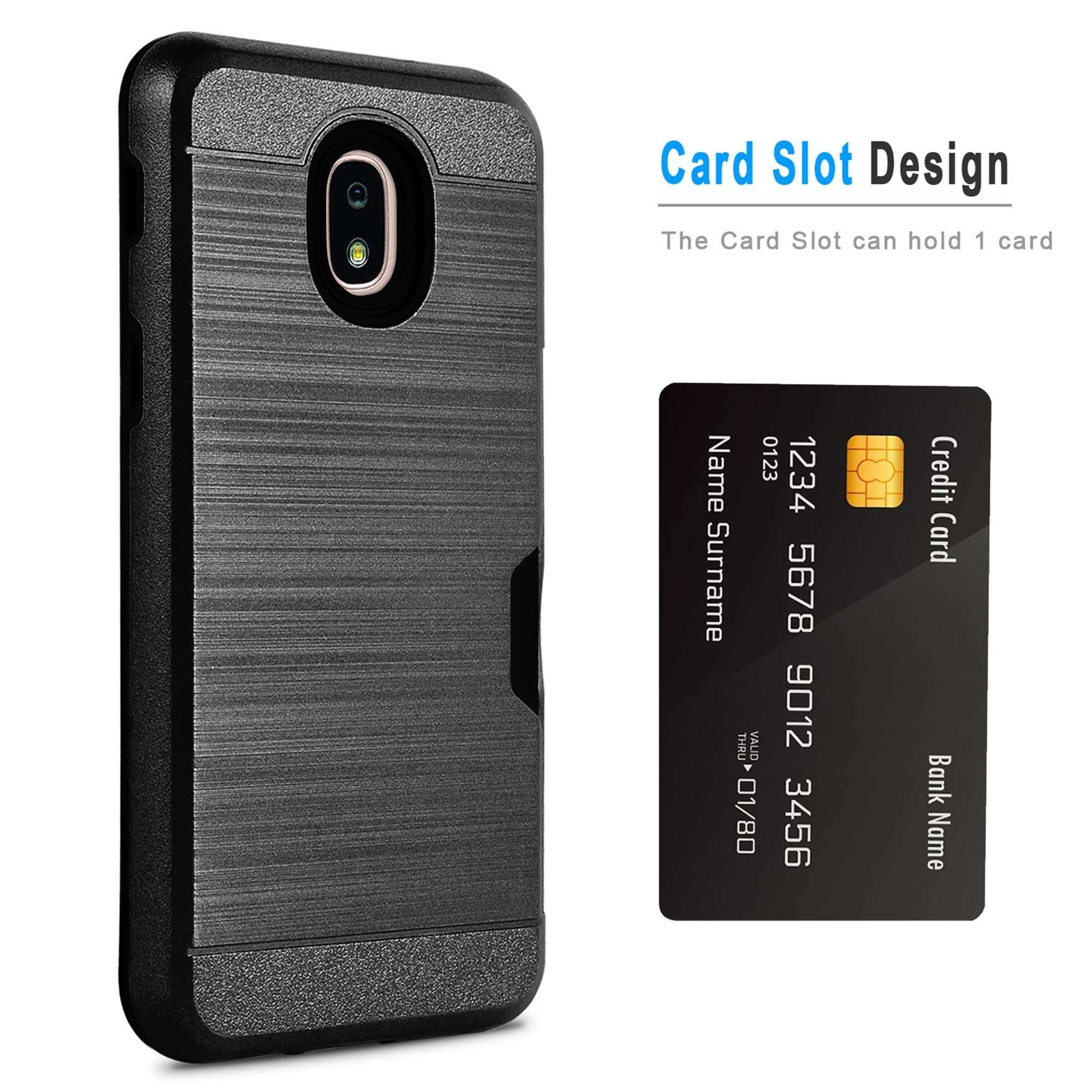 Casekey Samsung Galaxy J3 Orbit Case/J3 2018 Phone Case/J3 Aura/J3 Star/J3 TOP/J3 Express Prime 3/Amp Prime 3/J3 Achieve Case w Screen Protector Dual Layer Hybrid Hard Protective Cover,Rosegold 3