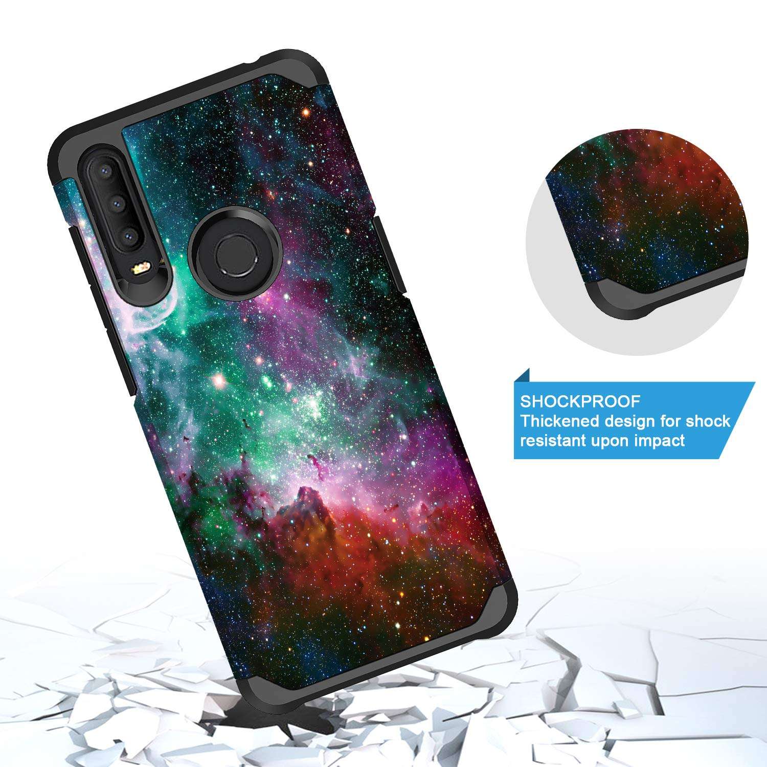 GORGCASE Designed for Alcatel 3X 2019 Case, Alcatel 5048A, Slim Cute Graphic Dual-Layer Shock-Proof Anti-Slip PC TPU Bumper Girls Women Armor Protective Cover Mandala 4