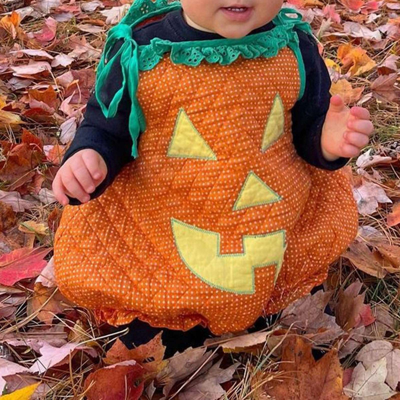 Doisbetthsay Baby Halloween Costumes Cute Pumpkin Costumes Hoodie Romper Jumpsuit Halloween Unisex Baby Outfits Cosplay Clothes (D Orange Pumpkin, 6-12 Months) 4